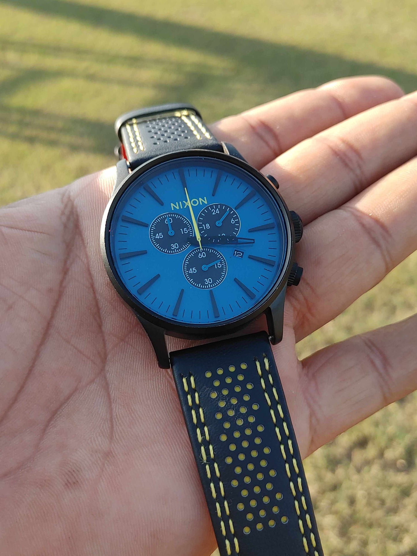 Nixon Choronograph Wrist Watch With Ducati Course Leather Strap For Men