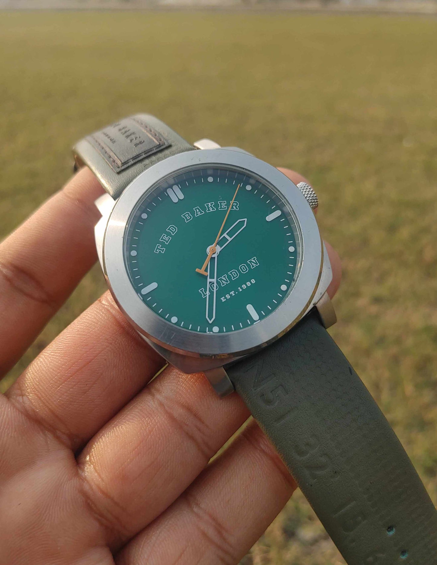 Ted Baker Green Dial 42mm Stainless-steel Leather Strap Watch For Men