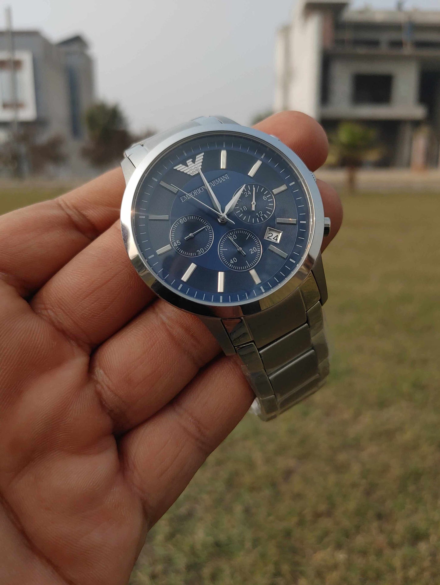Emporio Armani Chornograph Stainless Steel Wrist Watch for Men