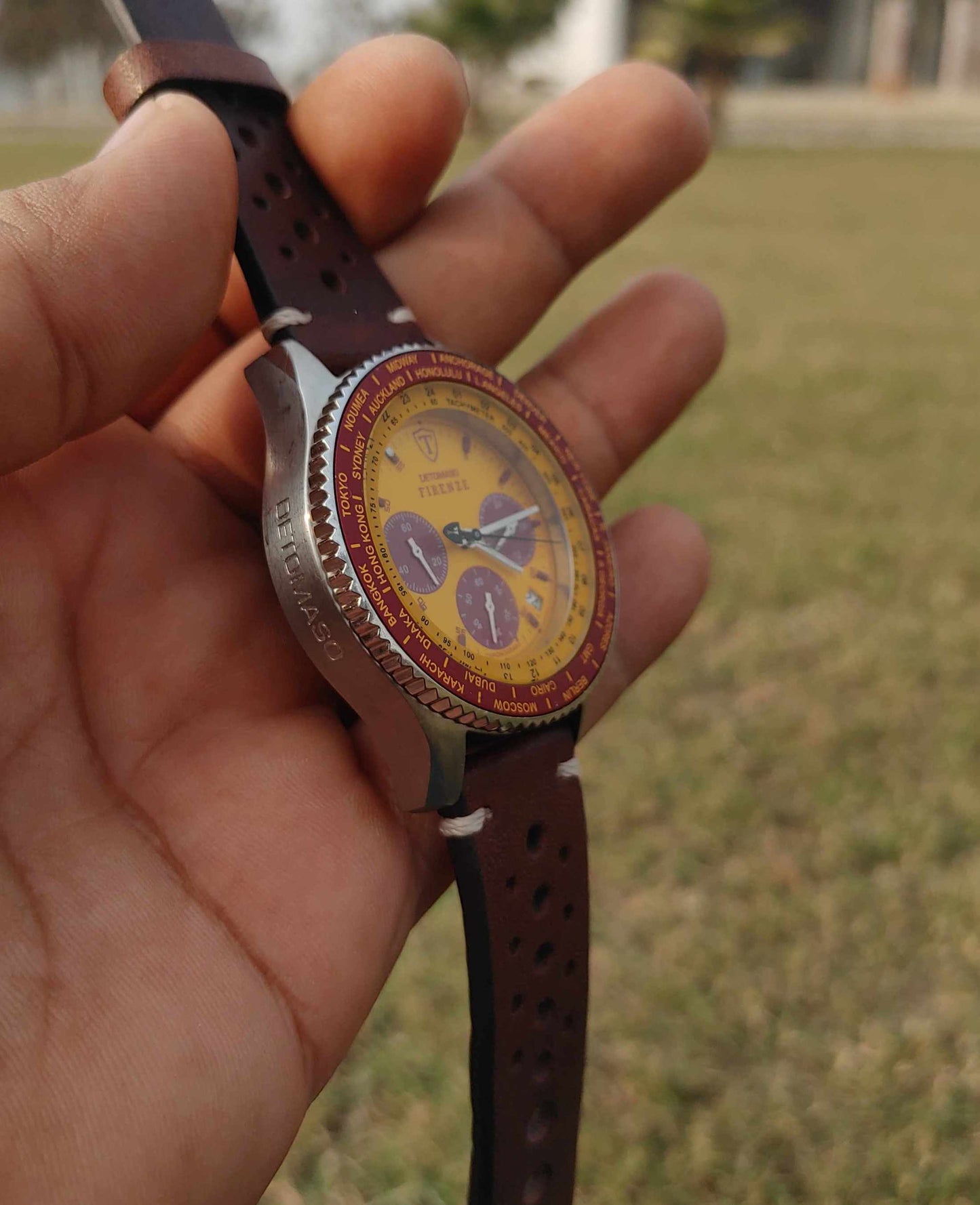 Detomaso Firenze Yellow Dial Chornograph Watch For Men