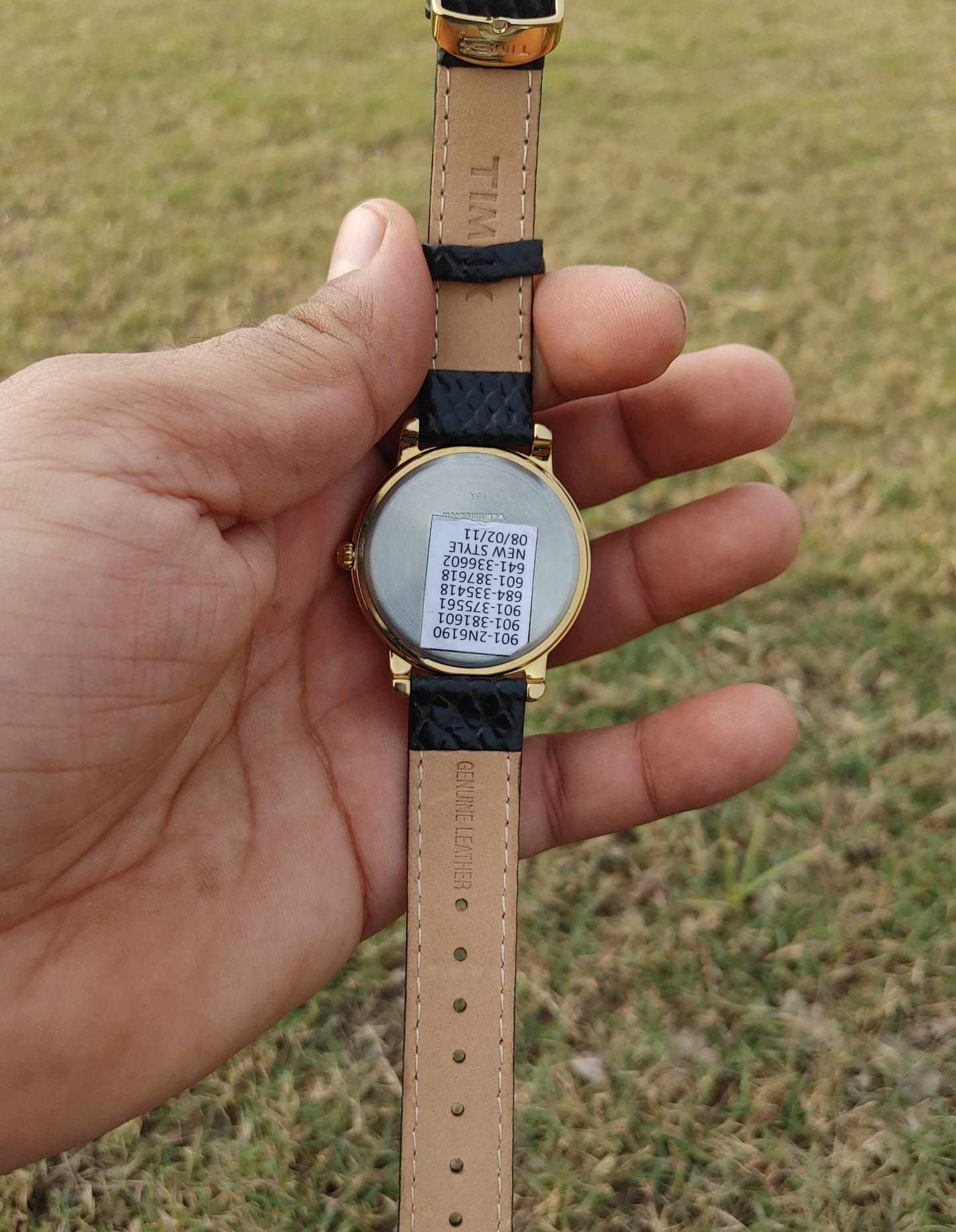 Timex Two Tone Leather Strap Wrist Watch For Men