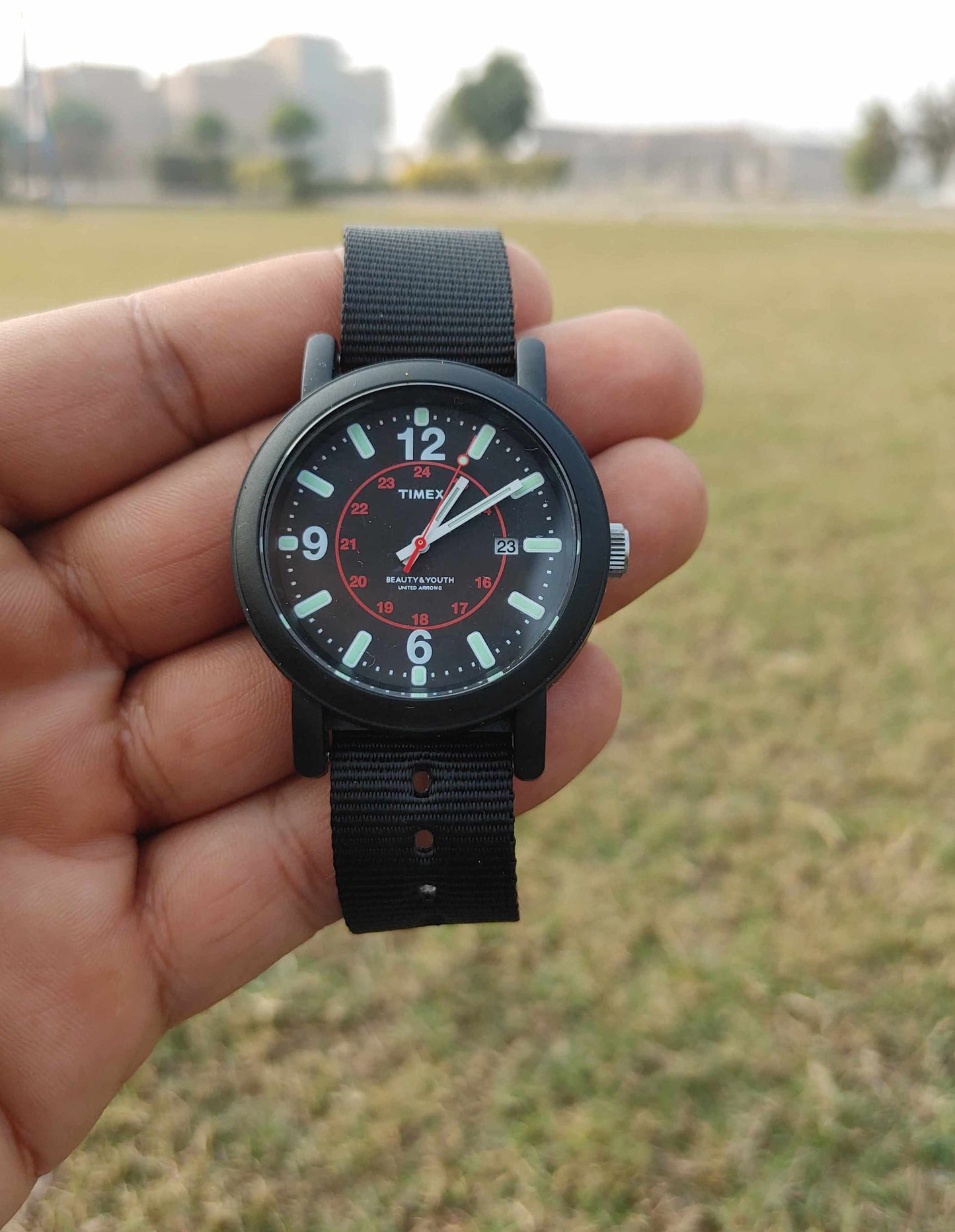 Timex Indiglo Black Nato Strap Light Weight Watch For Men