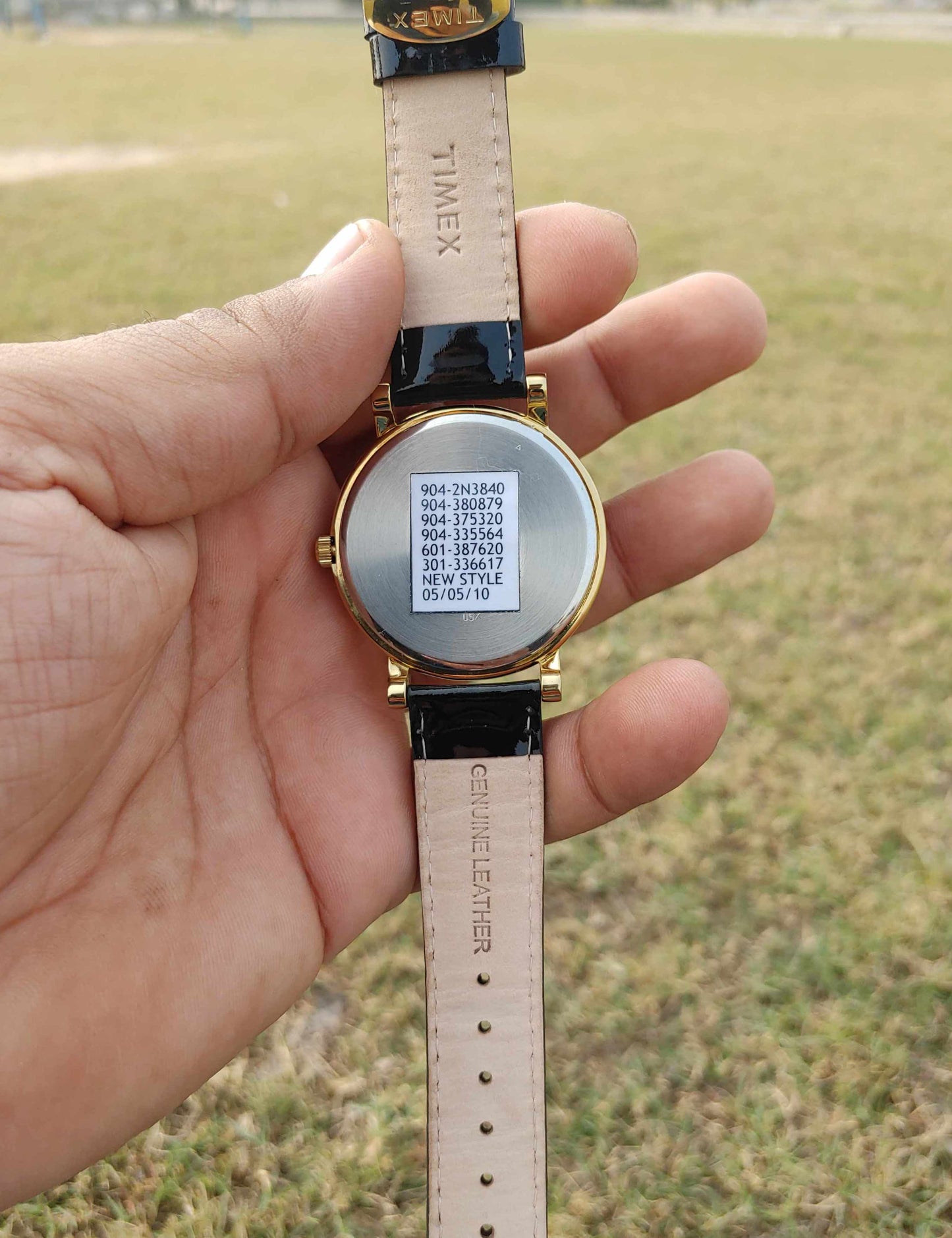 Timex Numbering Dial Gold Colour Case Diameter Watch For Men