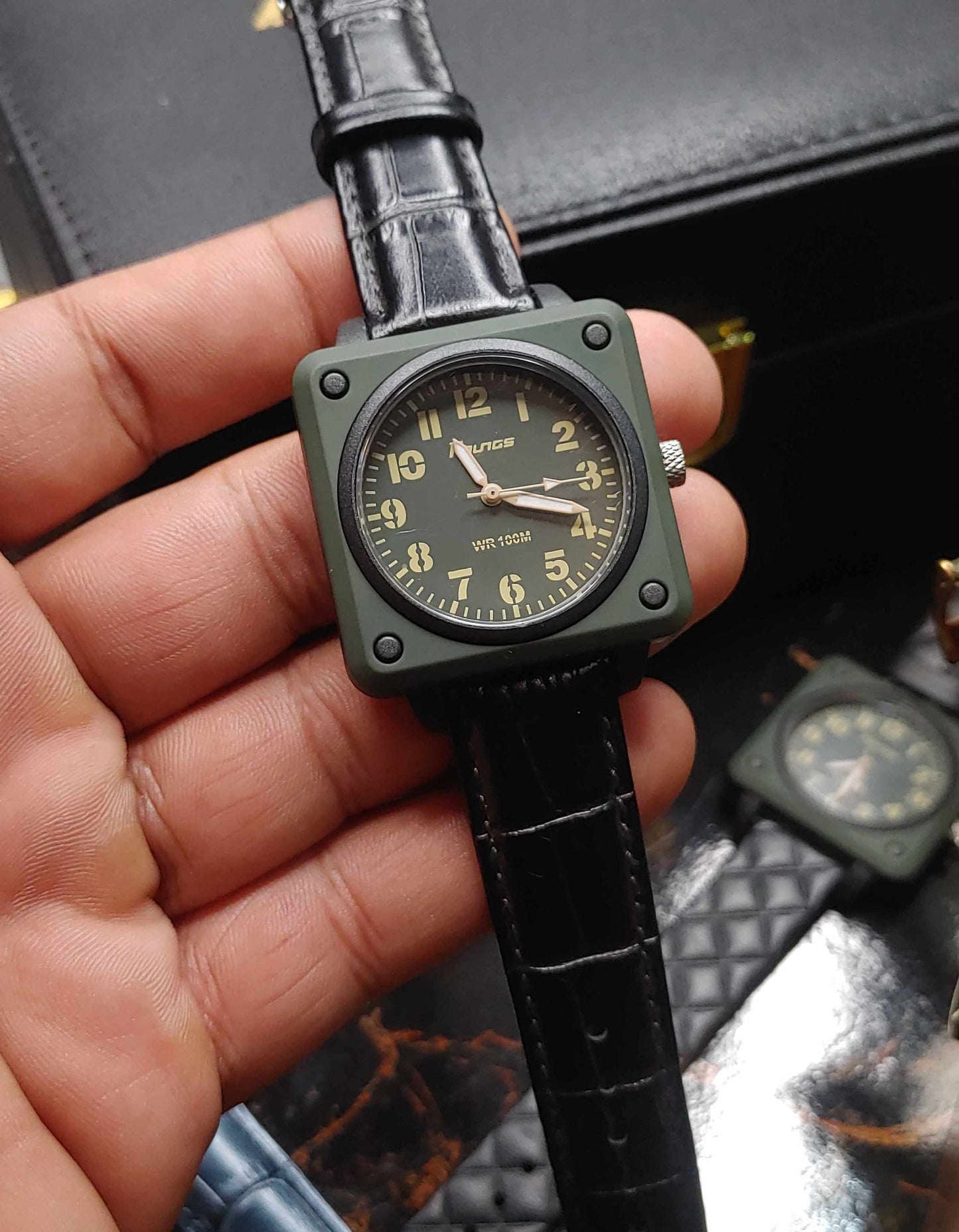 Youngs Military Caae Diameter Quartz Wrist Watch For Men 100% Authentic With Solvilet Titus