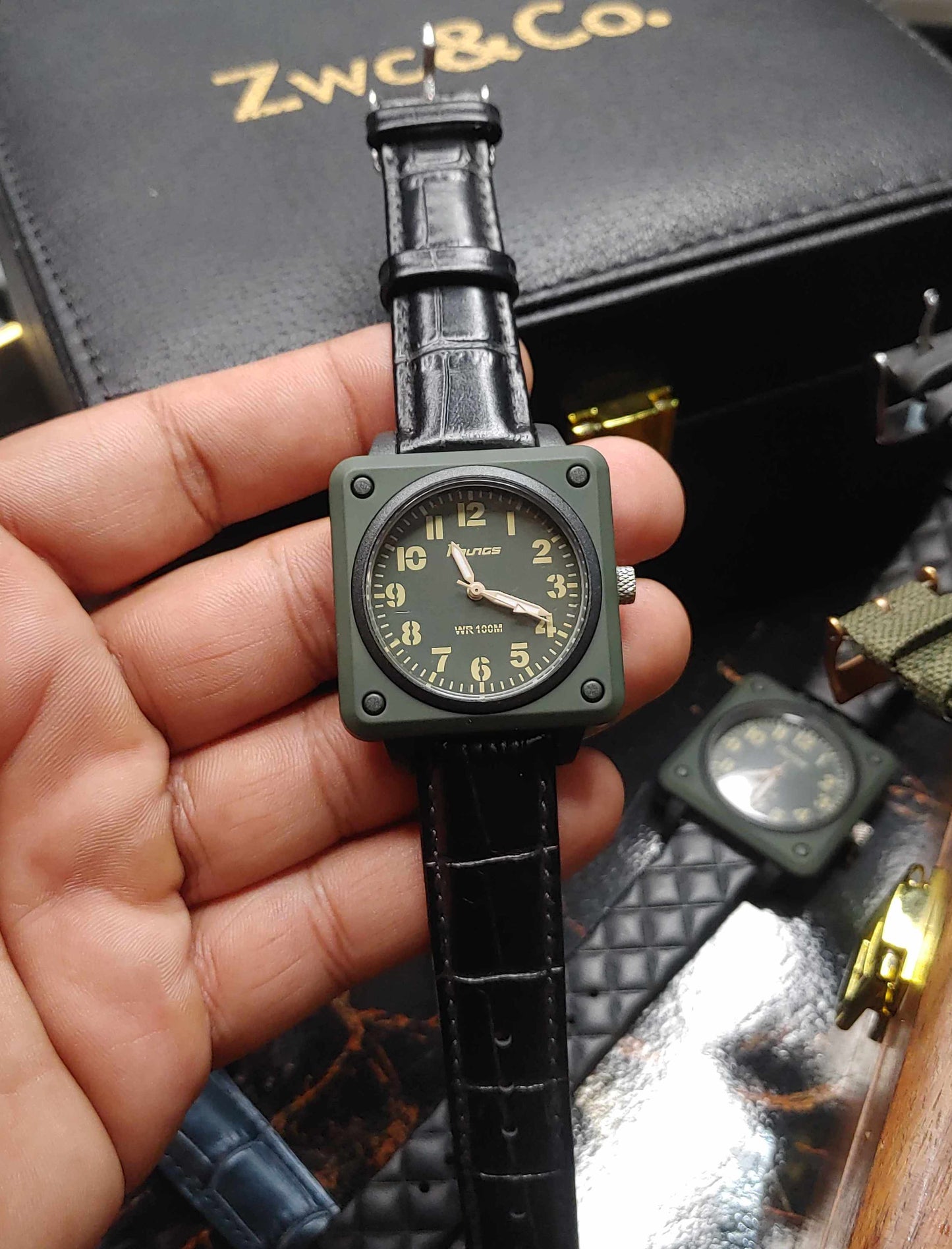 Youngs Military Caae Diameter Quartz Wrist Watch For Men 100% Authentic With Solvilet Titus