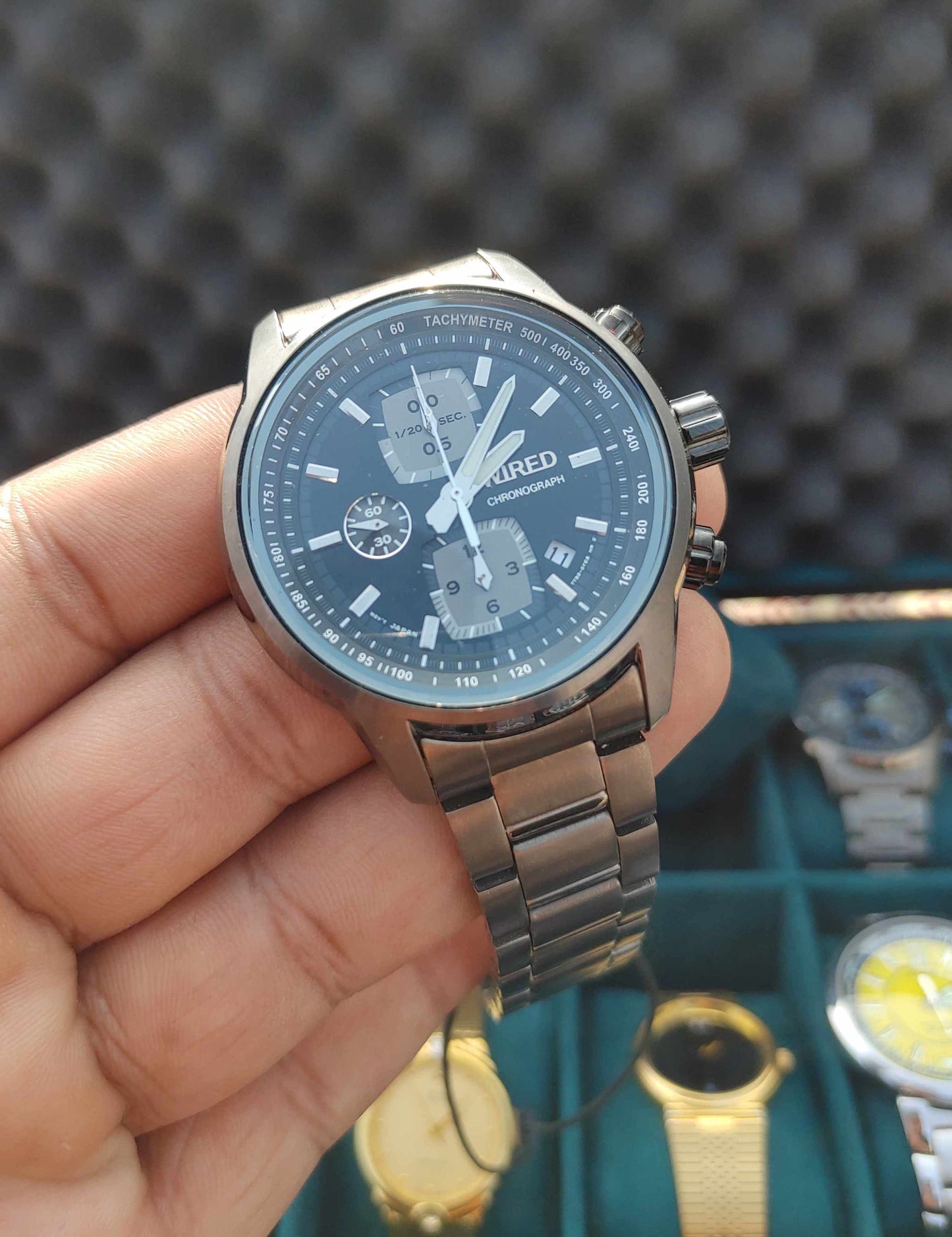 Wired Chronograph Watch For Men Matelic Dark Colour
