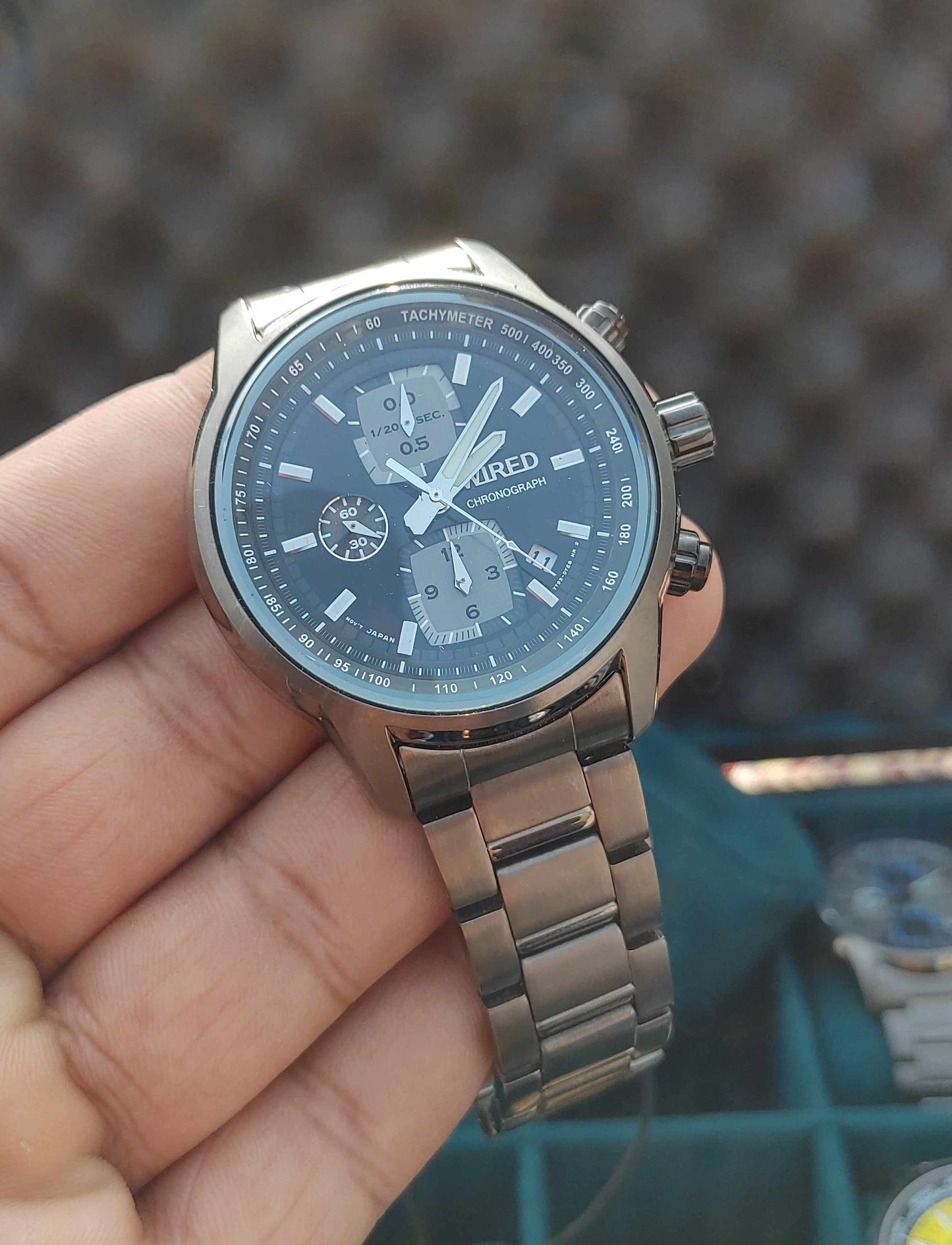 Wired Chronograph Watch For Men Matelic Dark Colour