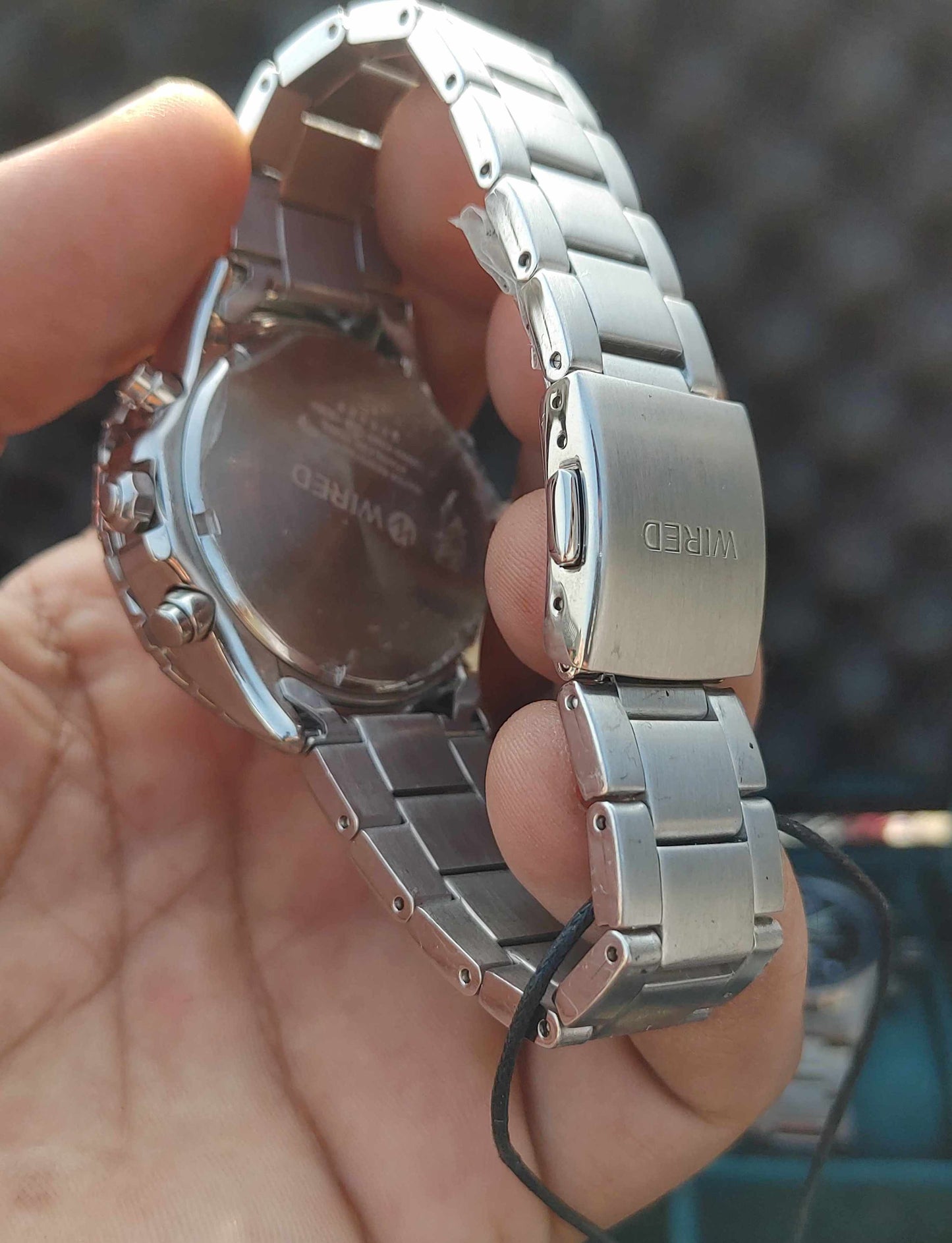 Wired Black Dial Stainless-steel Chronograph Watch 42mm Case Diameter For Men