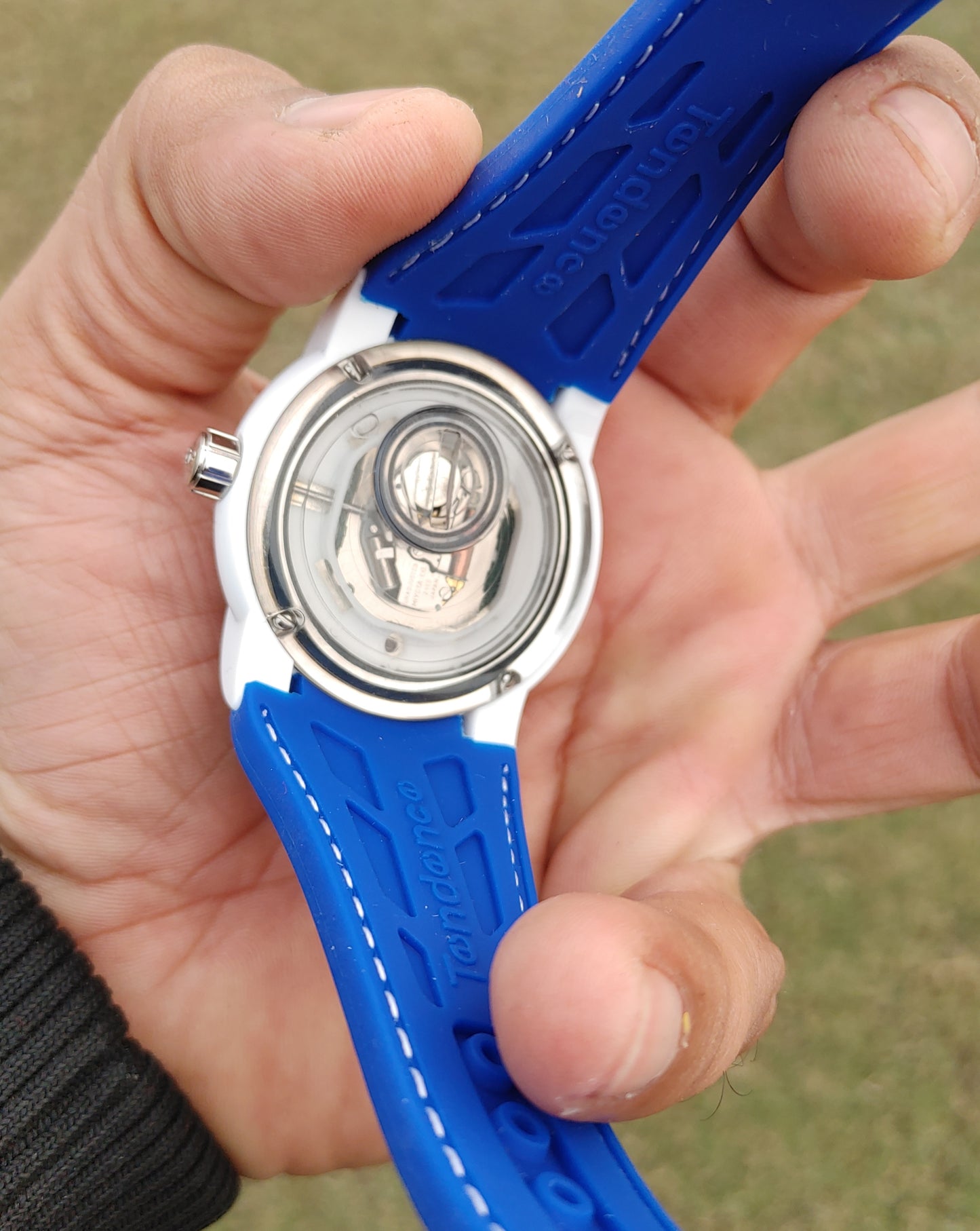 Tenedence Watch For Men with Water Scale Dial Blue Rubber Strap