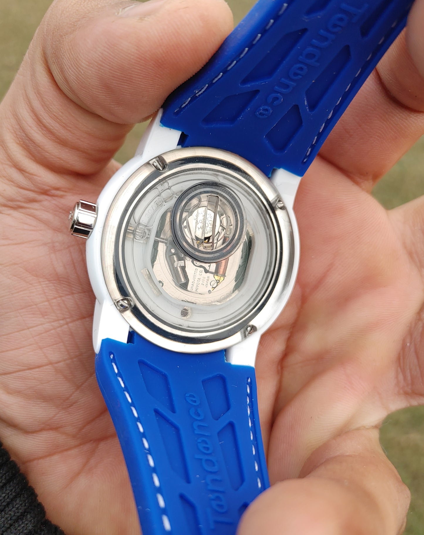 Tenedence Watch For Men with Water Scale Dial Blue Rubber Strap
