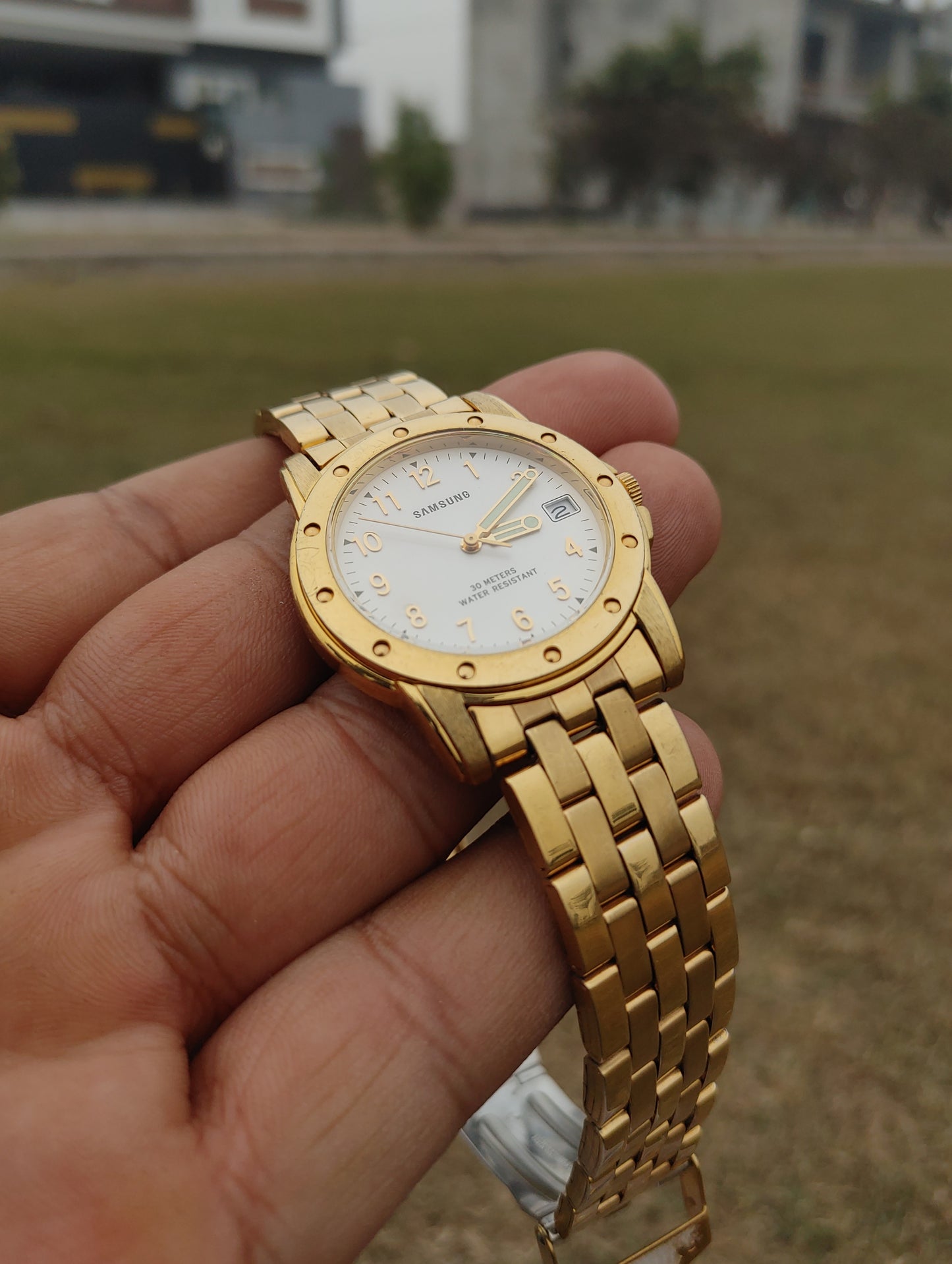 Samsung Vintage Gold Colour Quartz 90s Korea Made Watch For Men