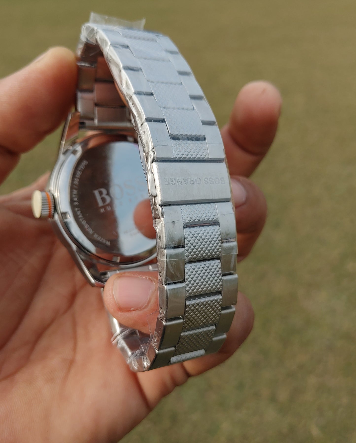 Hugo Boss Orange Stainless Steel Round Black Dial Watch For Men Quartz Movement