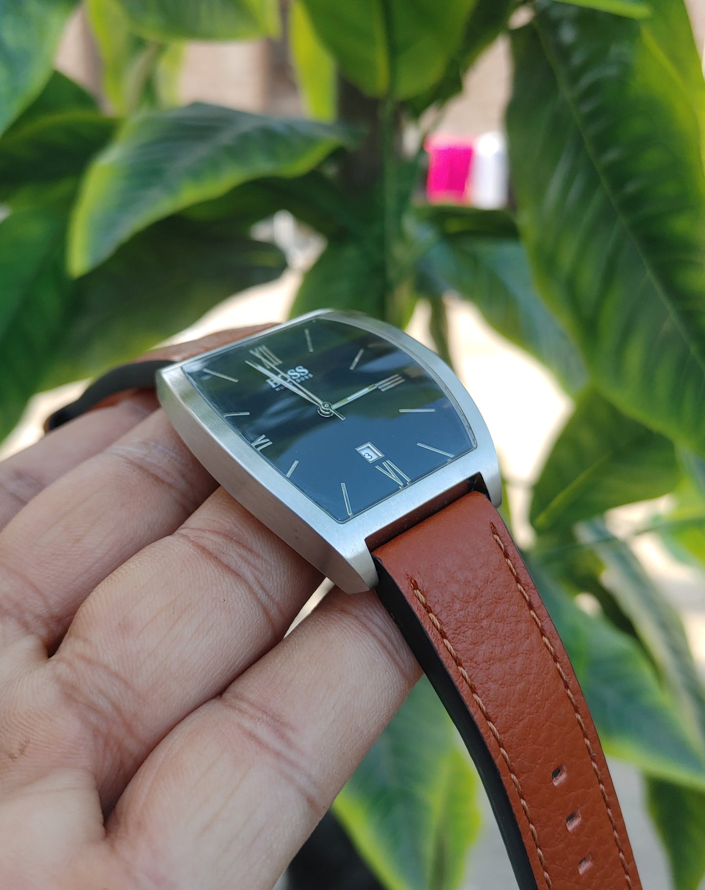 Hugo Boss Square Black Dial Wrist Watch For Men