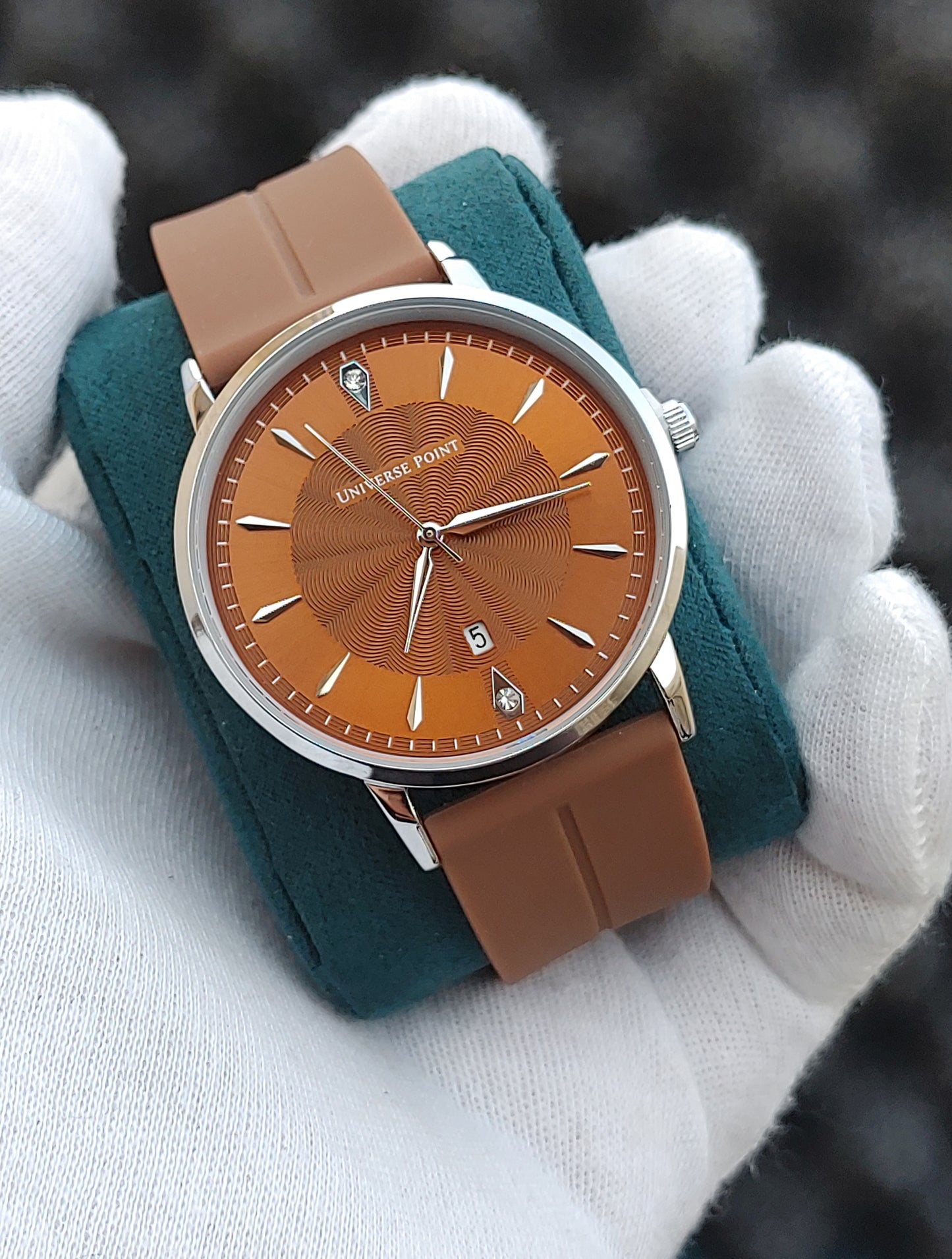 Universe Point UP-1988-2526 Brown Rubber Strap Watch For Men