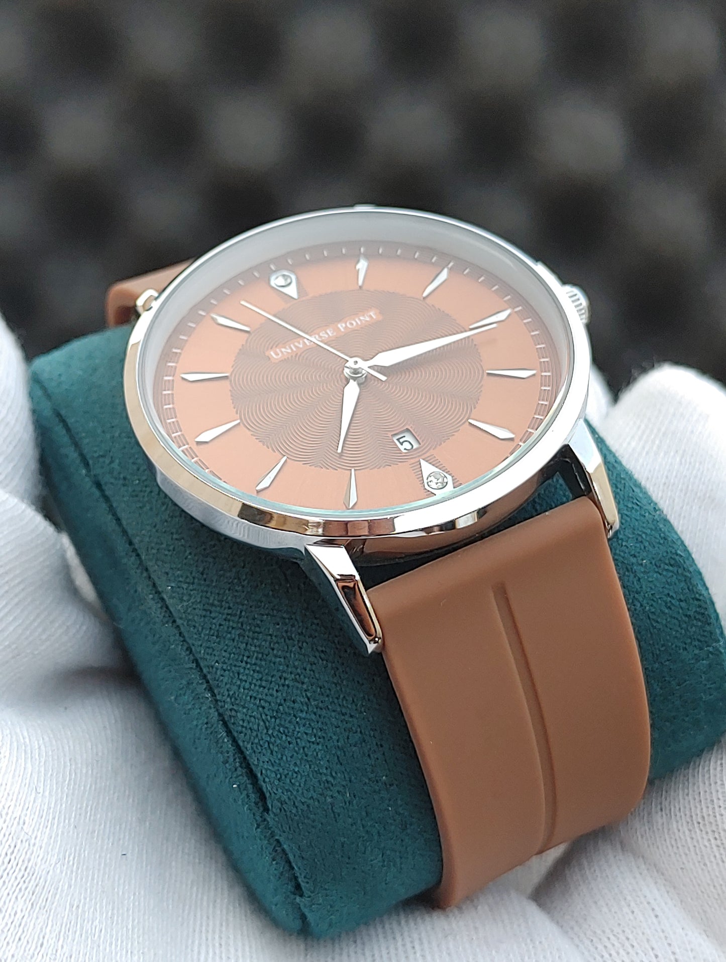 Universe Point UP-1988-2526 Brown Rubber Strap Watch For Men
