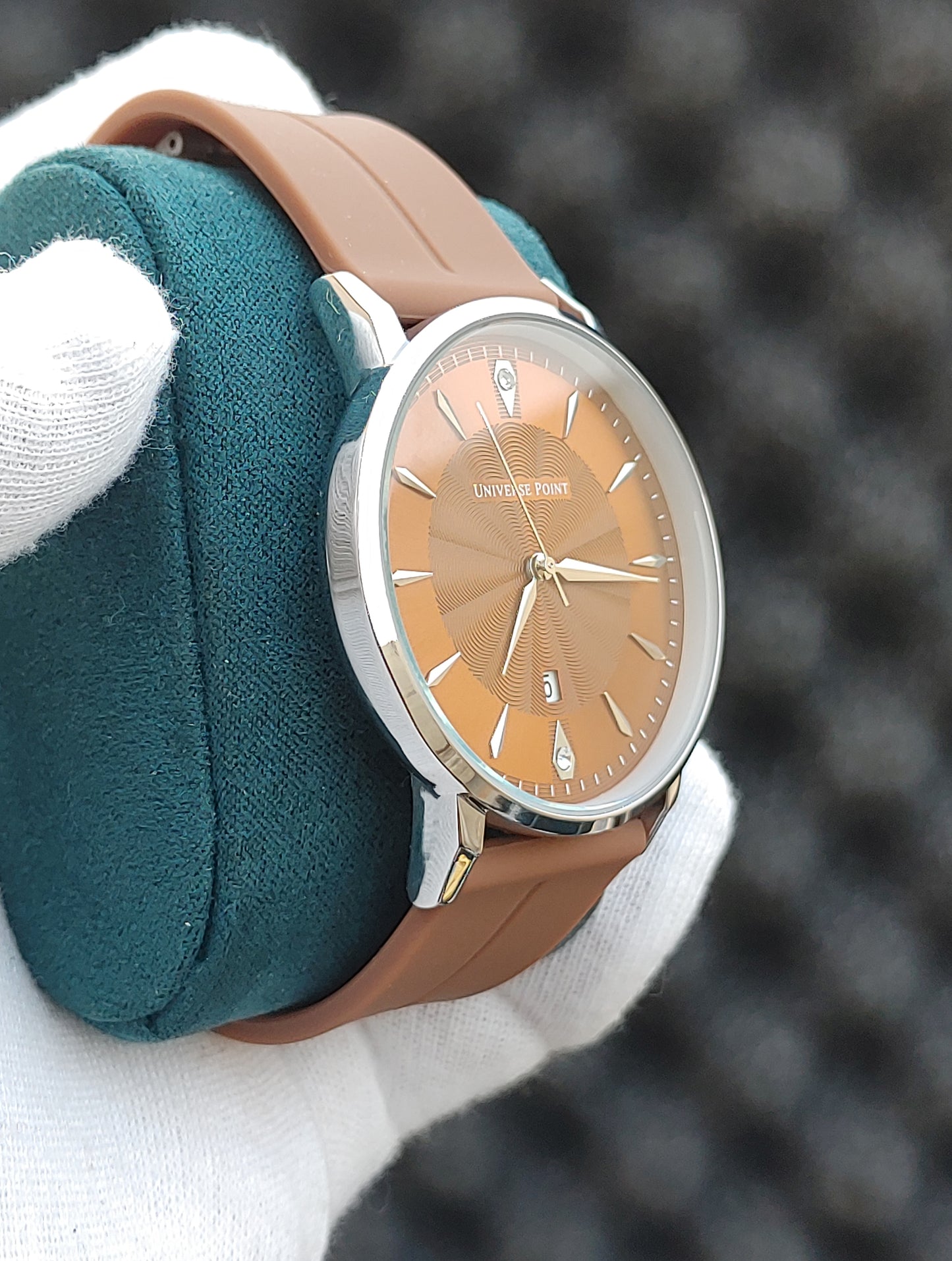 Universe Point UP-1988-2526 Brown Rubber Strap Watch For Men