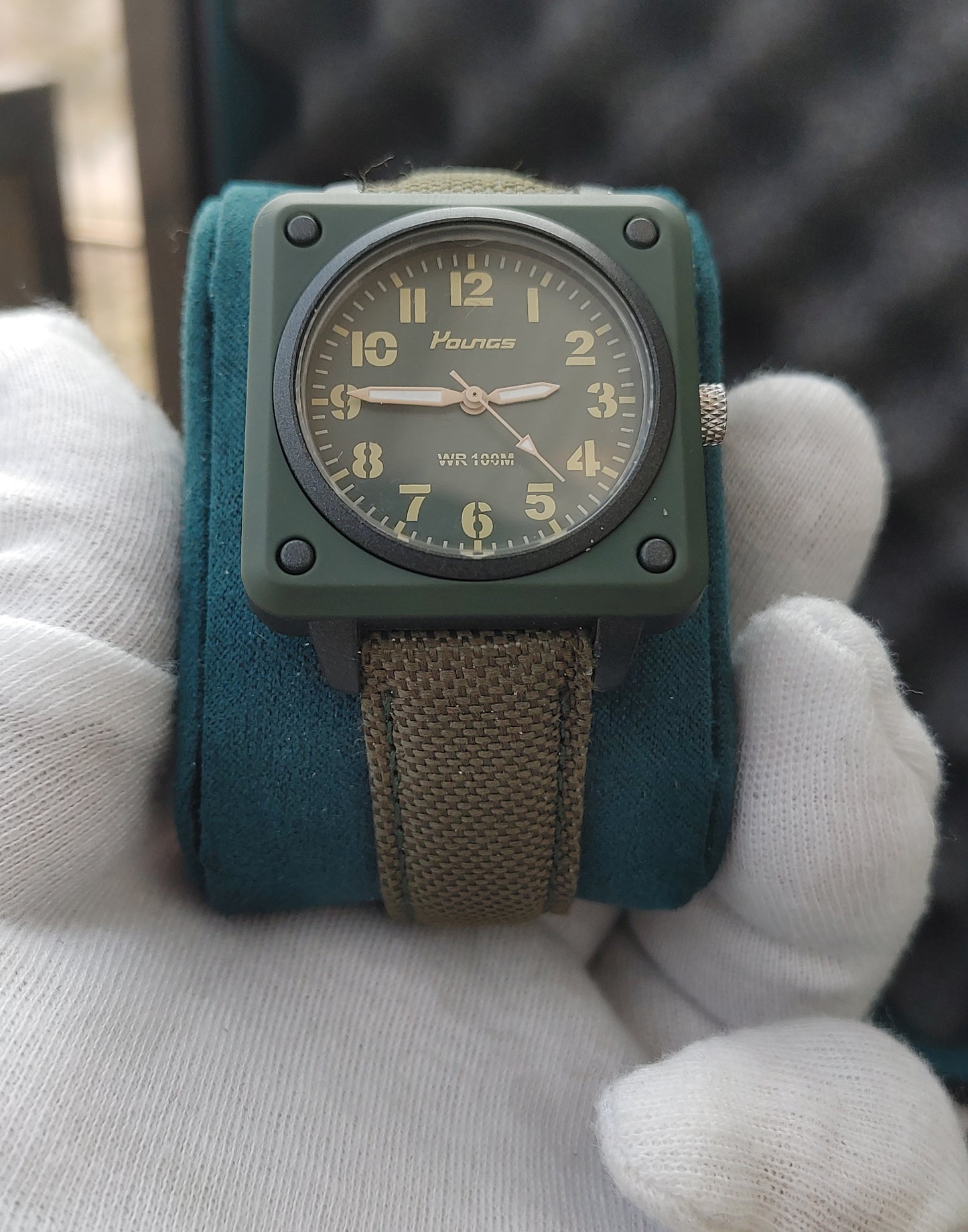 Youngs Military Nato Strap Olive Green 11536c Watch