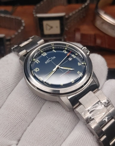 Recta Stainless-steel Blue Dial Watch For Men