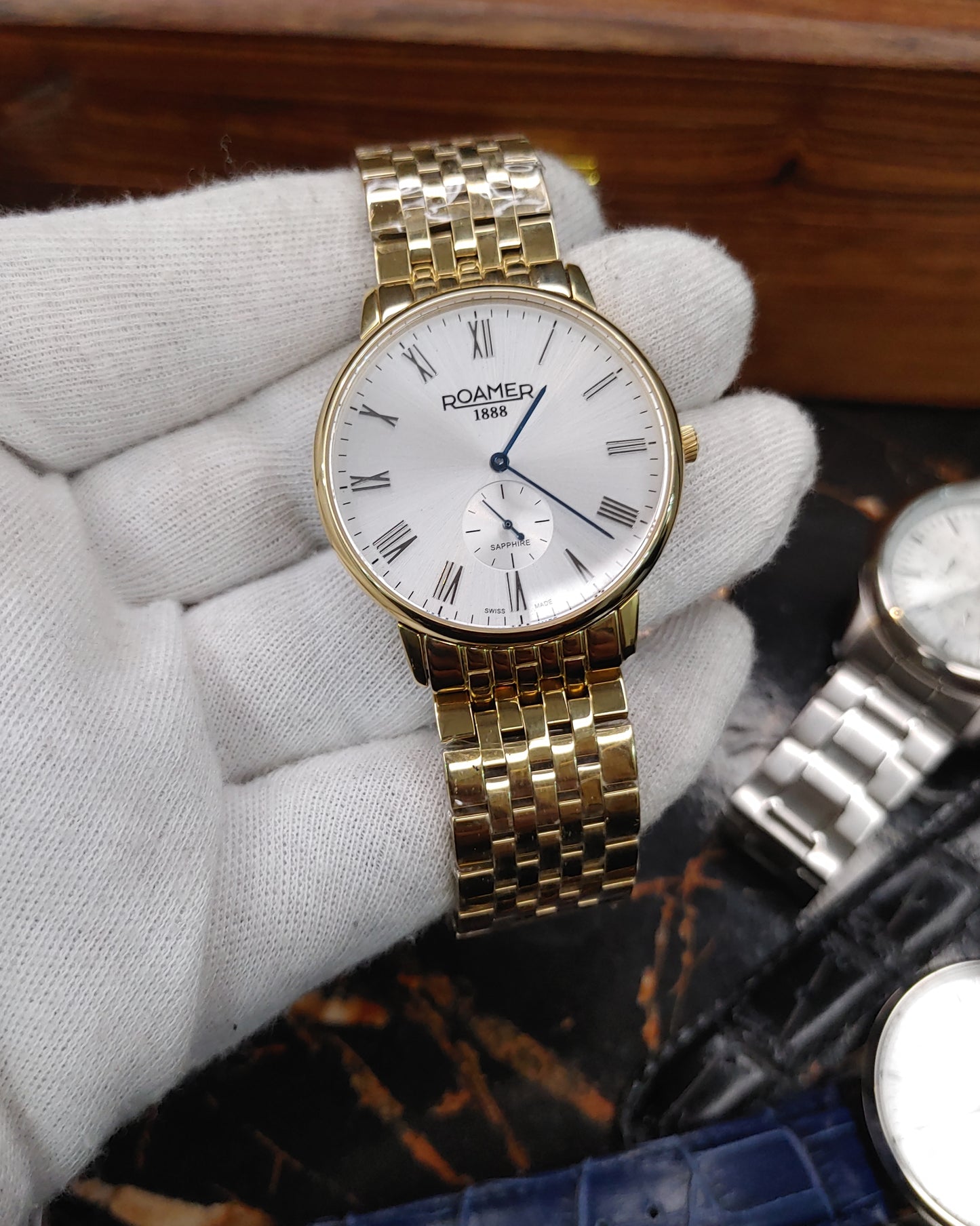 Roamer 1881 Gold Colour Swiss Watch For Men