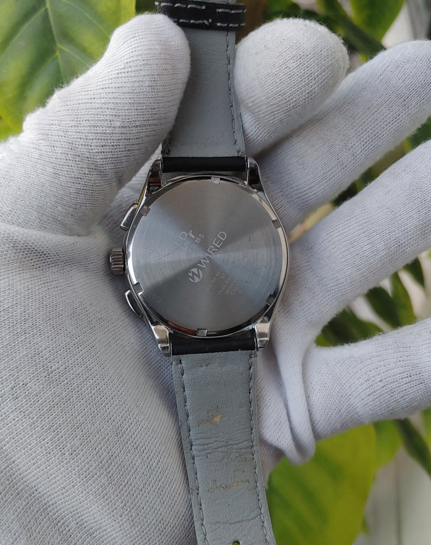 Wired VK63-009 Leather Strap Chrnograph Watch For Men