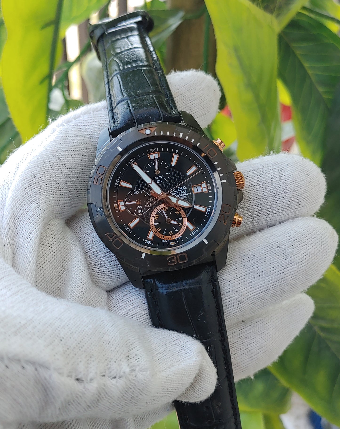 Alba Men's Chronograph Leather Watch YM92-X240PVDL Watch