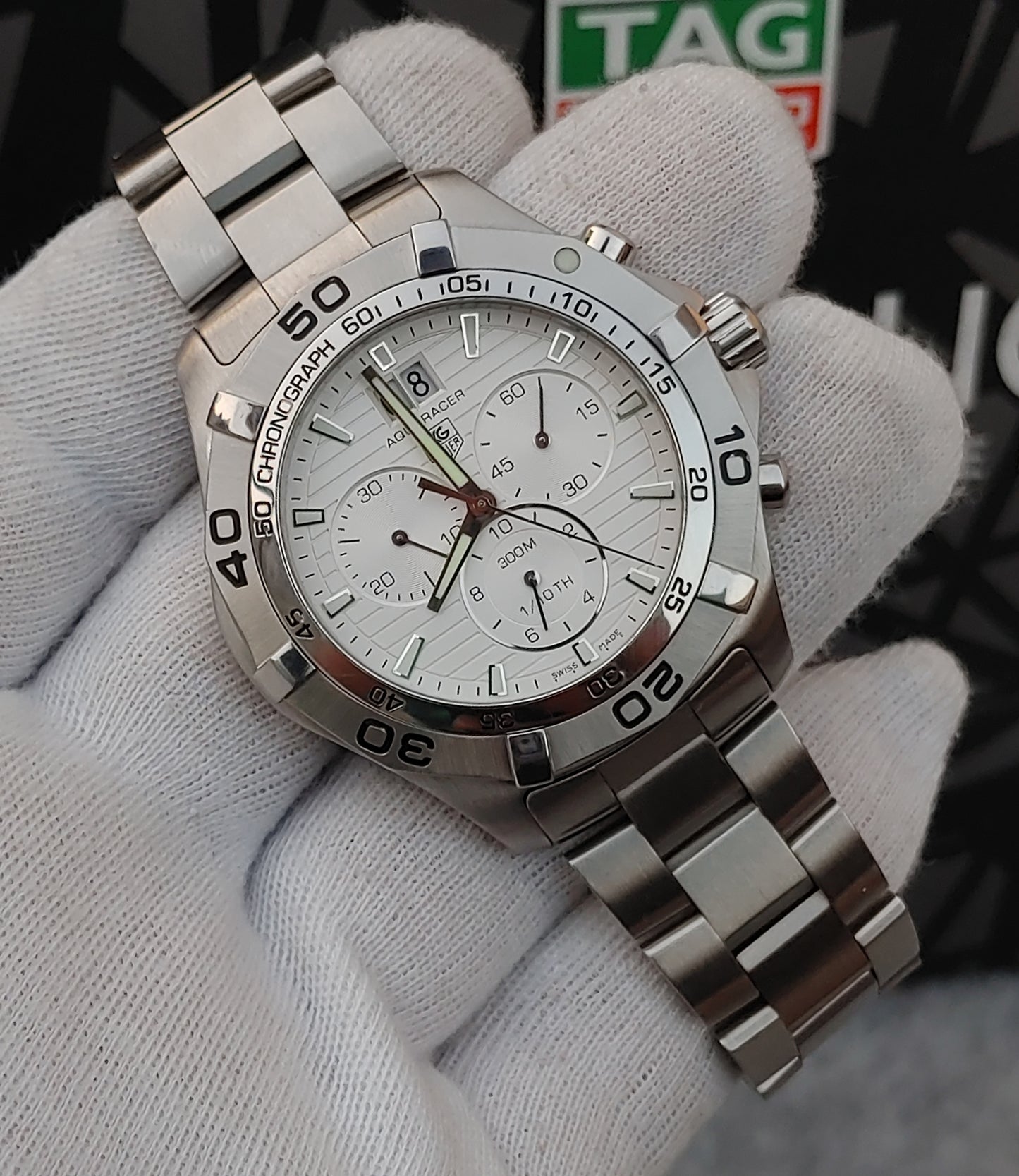 TAG Heuer Aquaracer Grande Date Chronograph Men's Watch CAF101F.BA0821 - Luxury Sports Timepiece