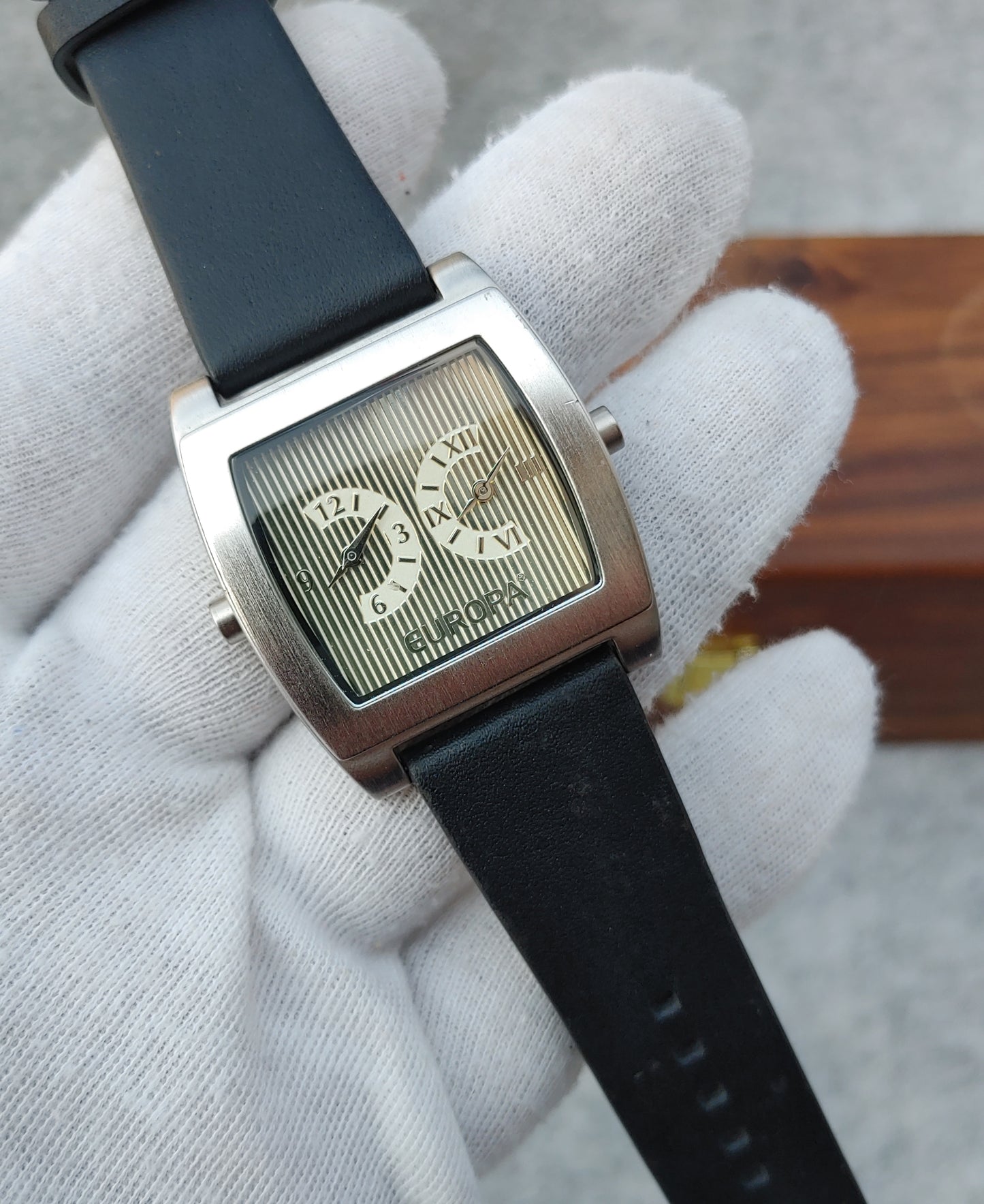 Eurpa Dual Time Men's Watch Sqaure Dial