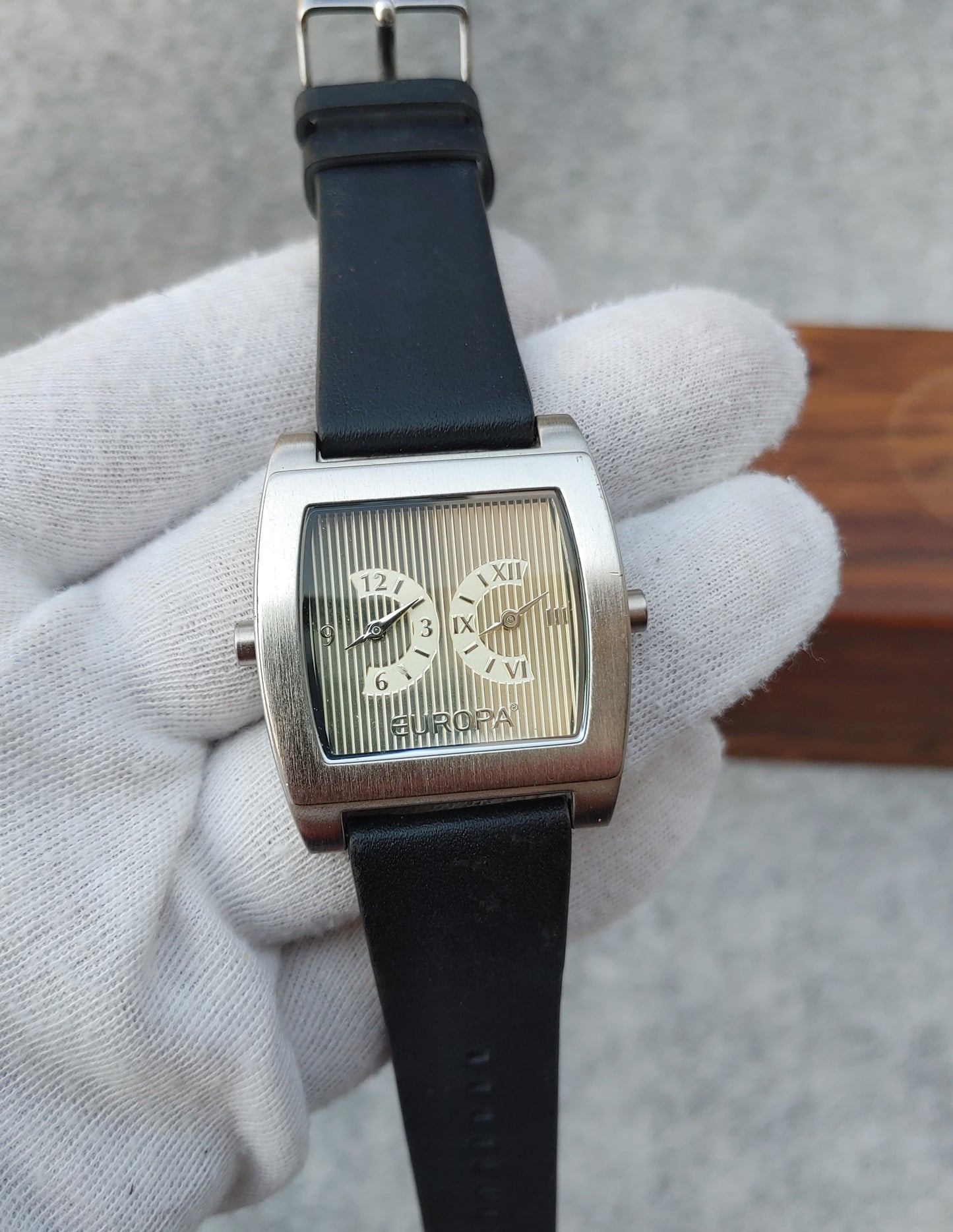 Eurpa Dual Time Men's Watch Sqaure Dial