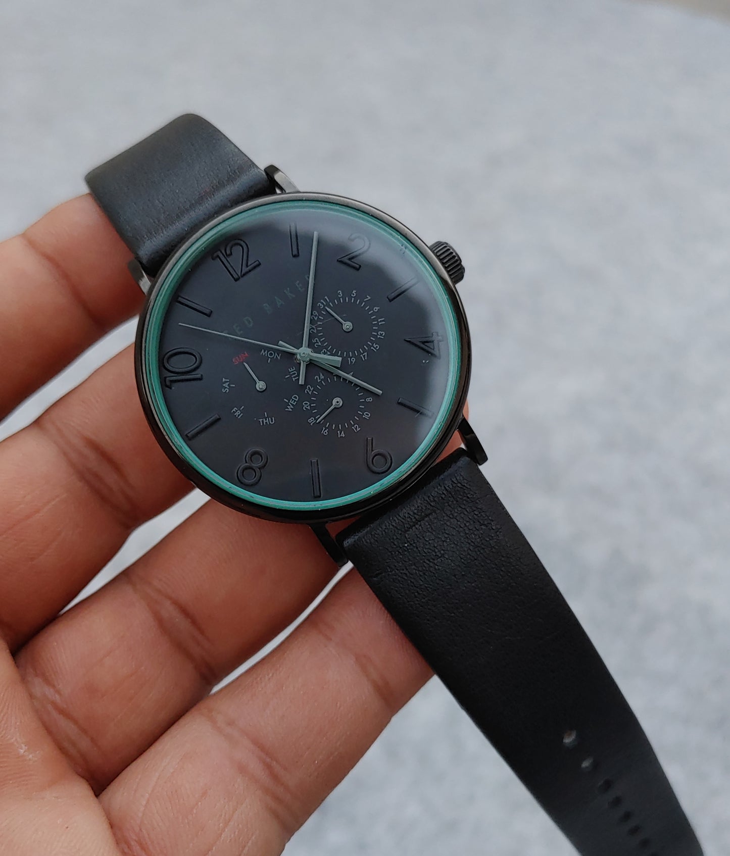 Ted Baker Gents Black Eco-Leather Strap Watch (Model: BKPPGS3039I)