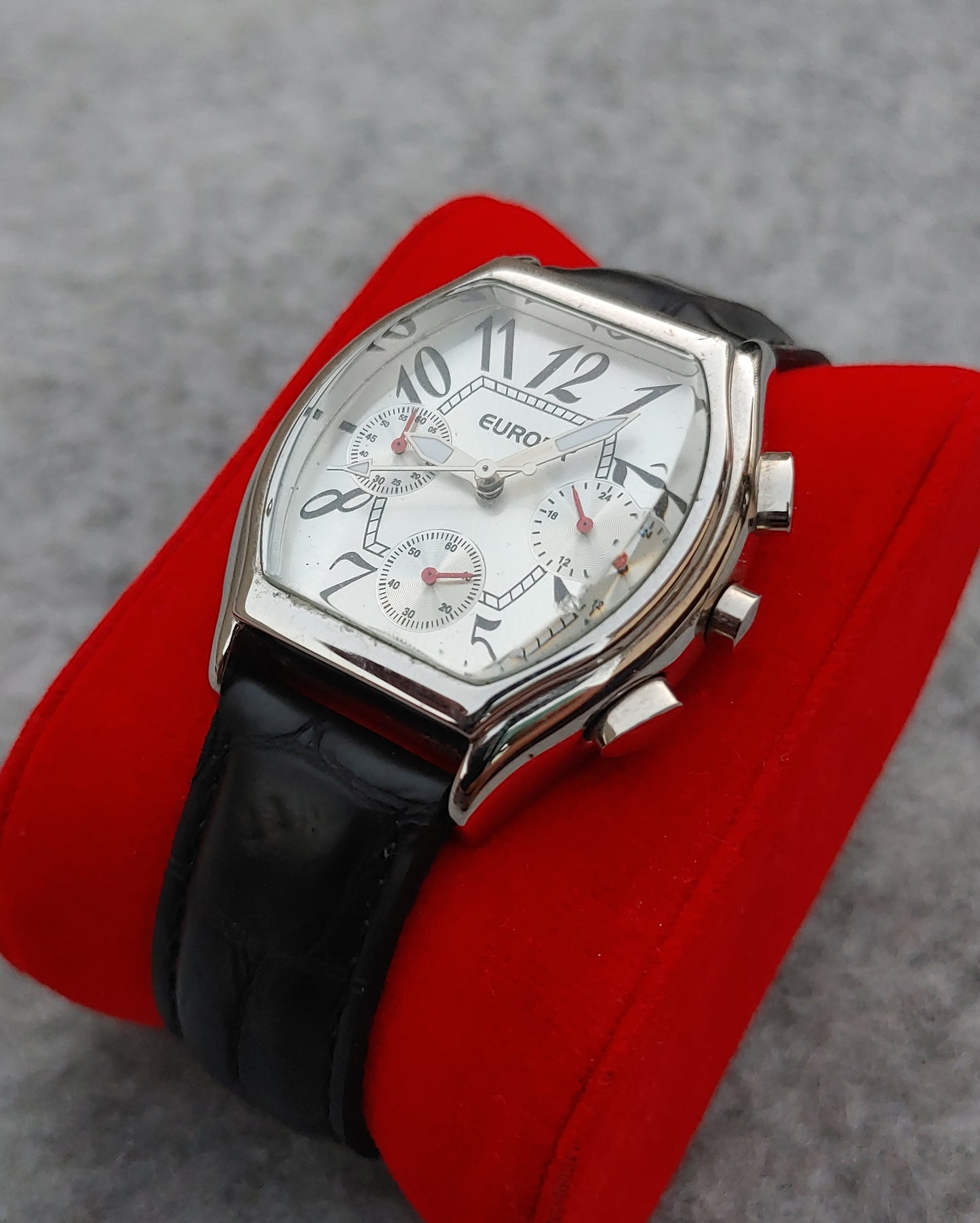 Europa Date o Graph Leather Strap Men's Watch