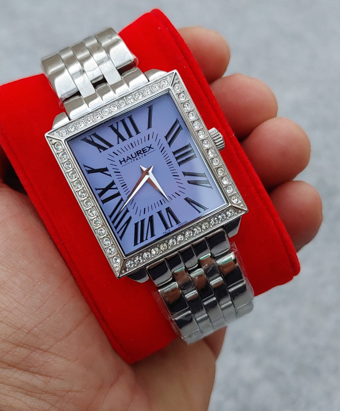 Haurex Italy Men's Prestige XS376DWM Stainless Steel Watch with Square Crystals