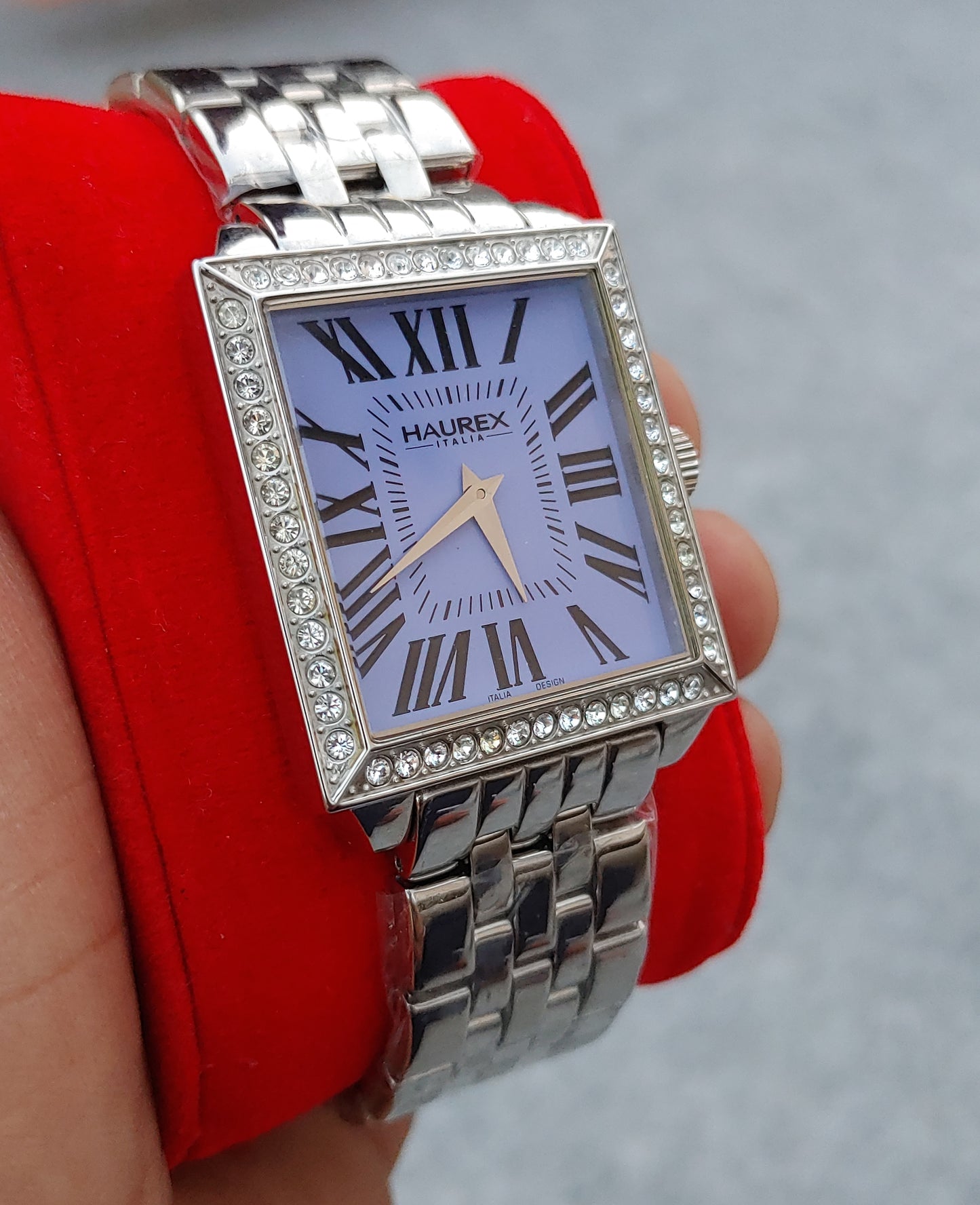 Haurex Italy Men's Prestige XS376DWM Stainless Steel Watch with Square Crystals