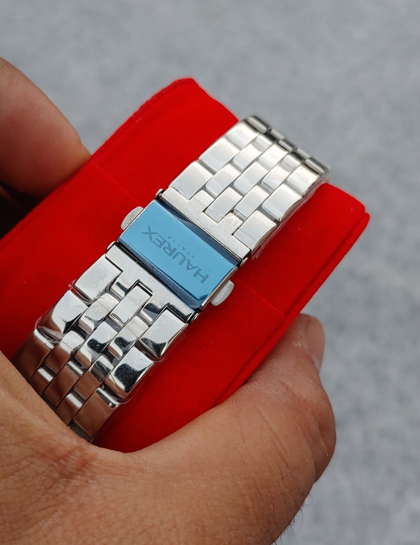Haurex Italy Men's Prestige XS376DWM Stainless Steel Watch with Square Crystals