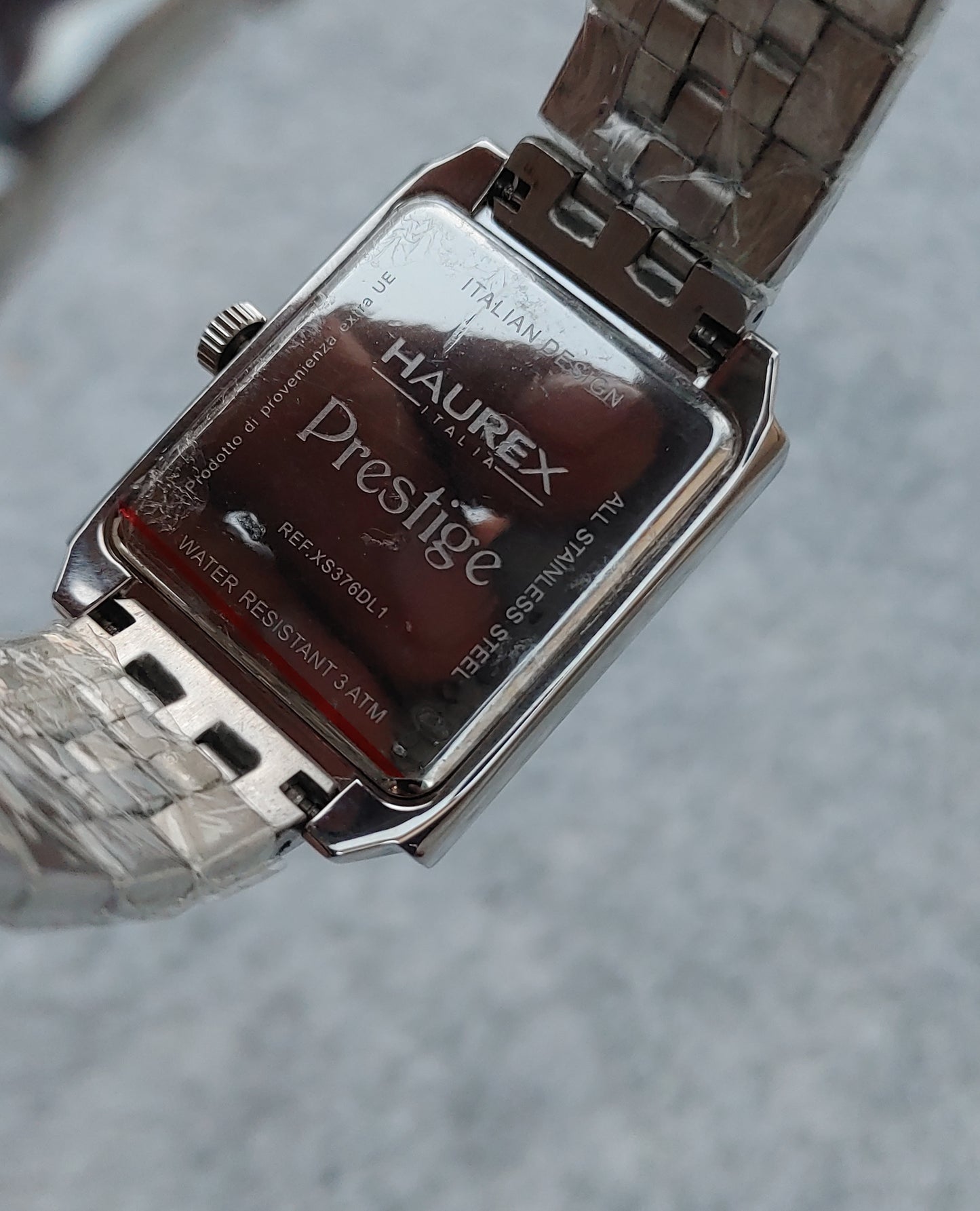 Haurex Italy Men's Prestige XS376DWM Stainless Steel Watch with Square Crystals