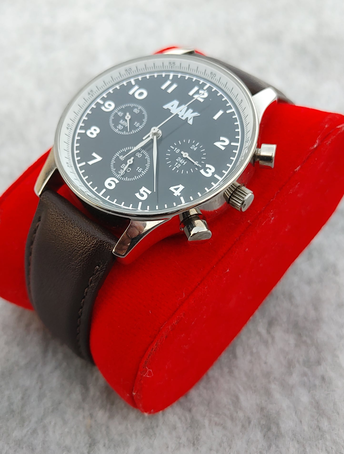 Aak Chronograph Leather Strap Men's Watch
