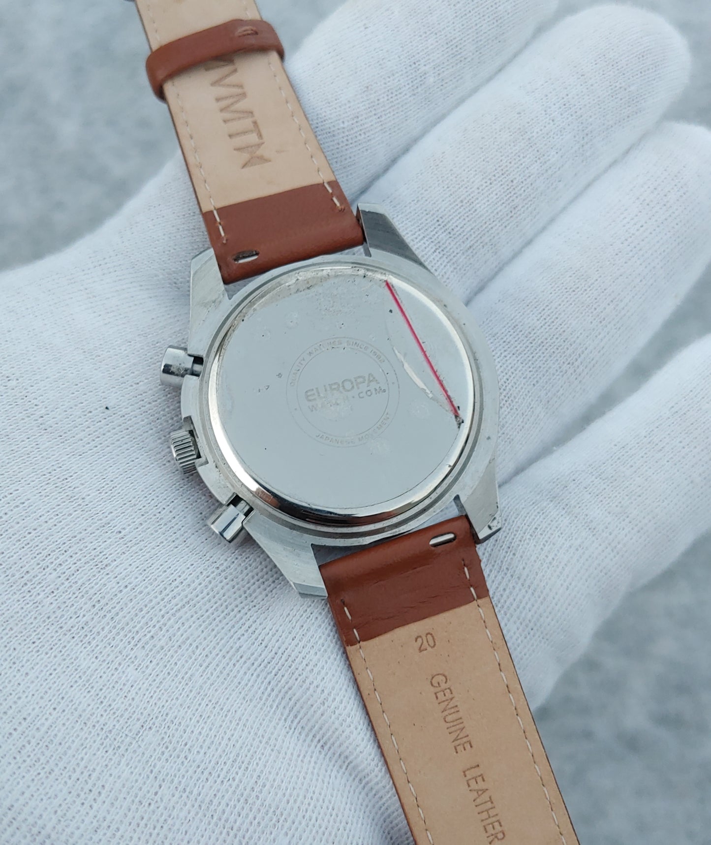 Glamour Chrnograph Men's Brown Leather Strap Watch