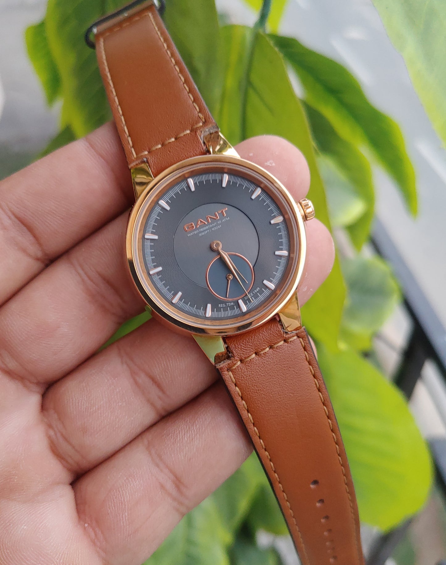 Gant Marion Analog Grey Dial Strap Leather Men's Watch