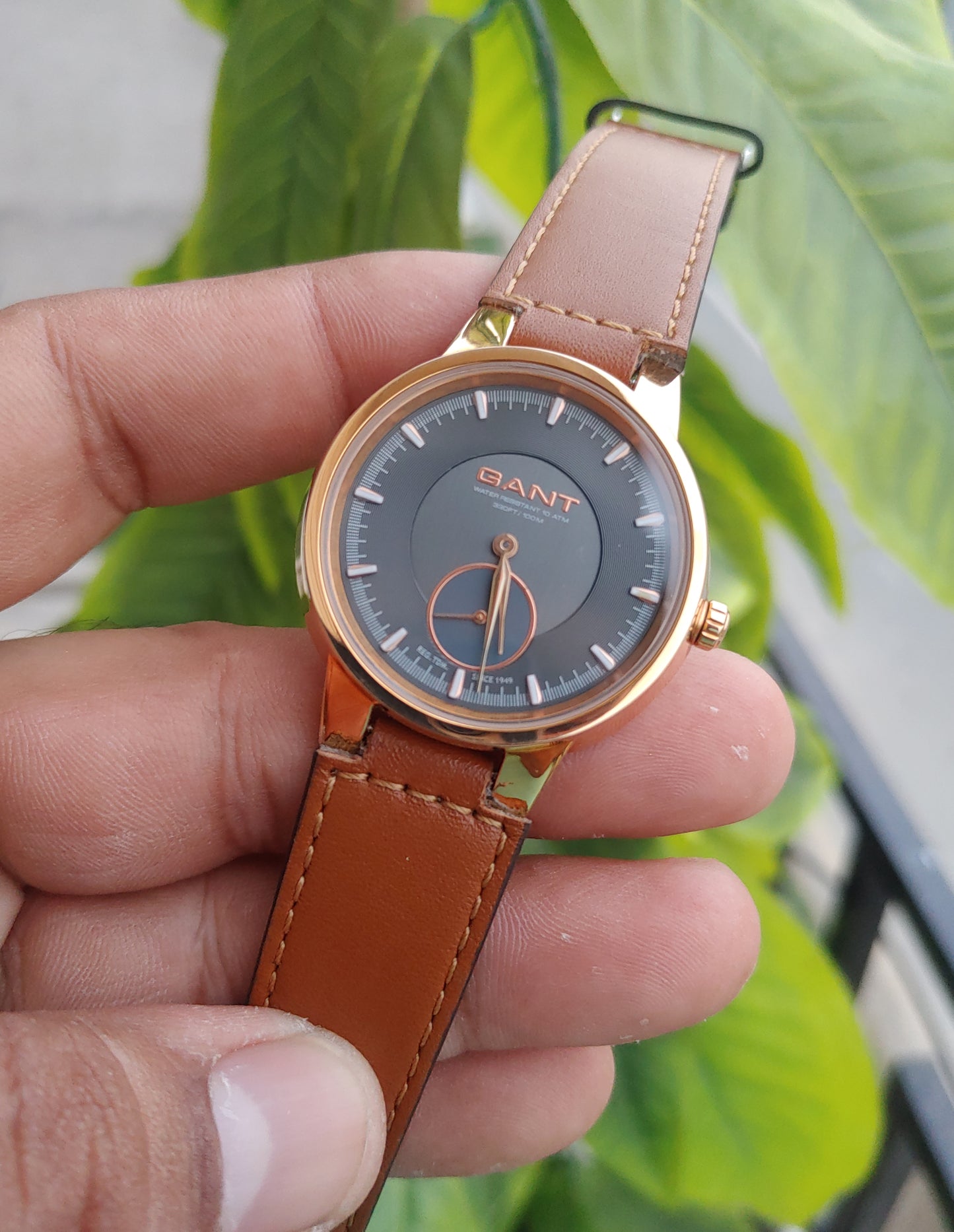 Gant Marion Analog Grey Dial Strap Leather Men's Watch