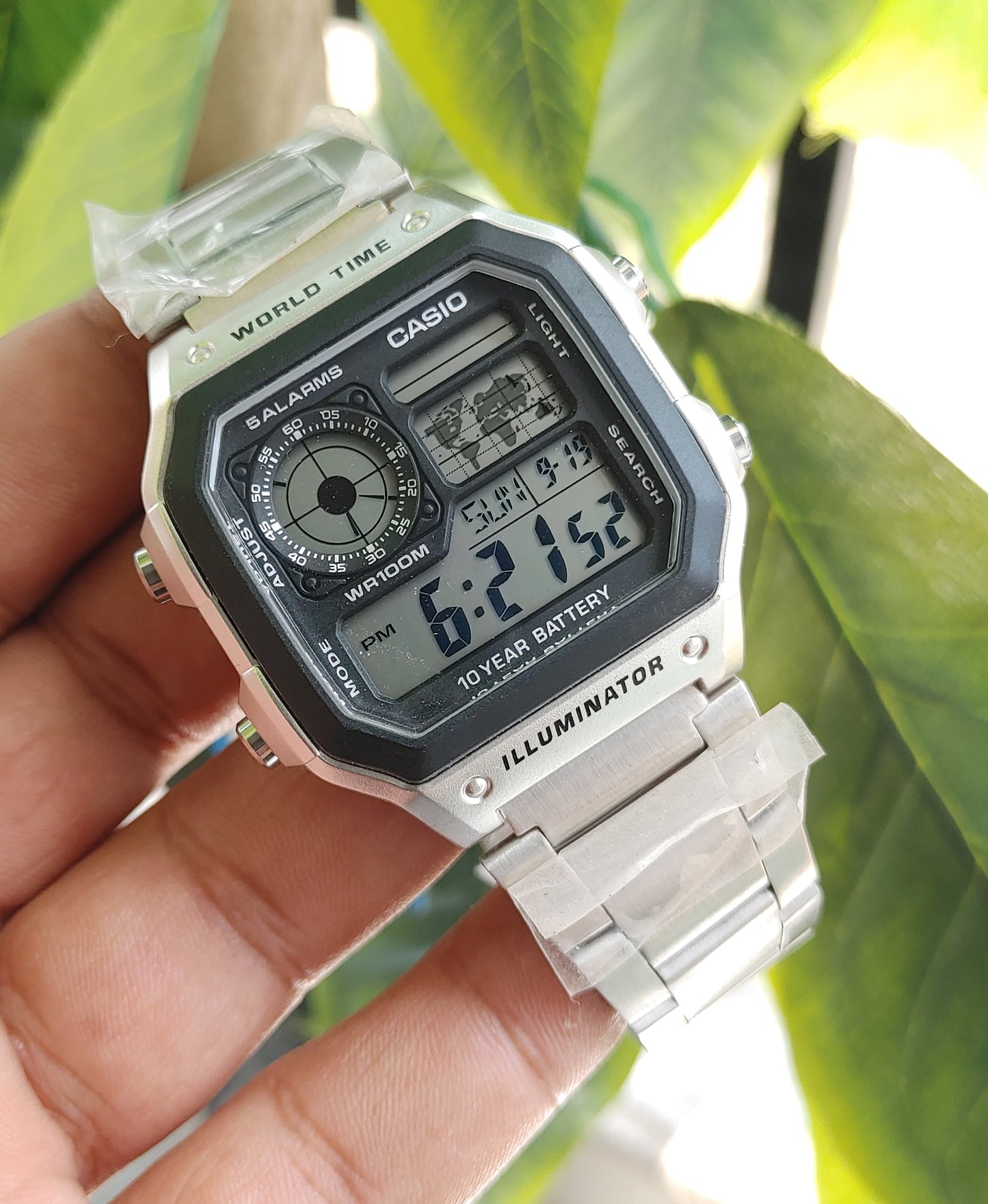 Casio AE-1200 Digital World Time Watch – 10-Year Battery, 100M Water Resistant