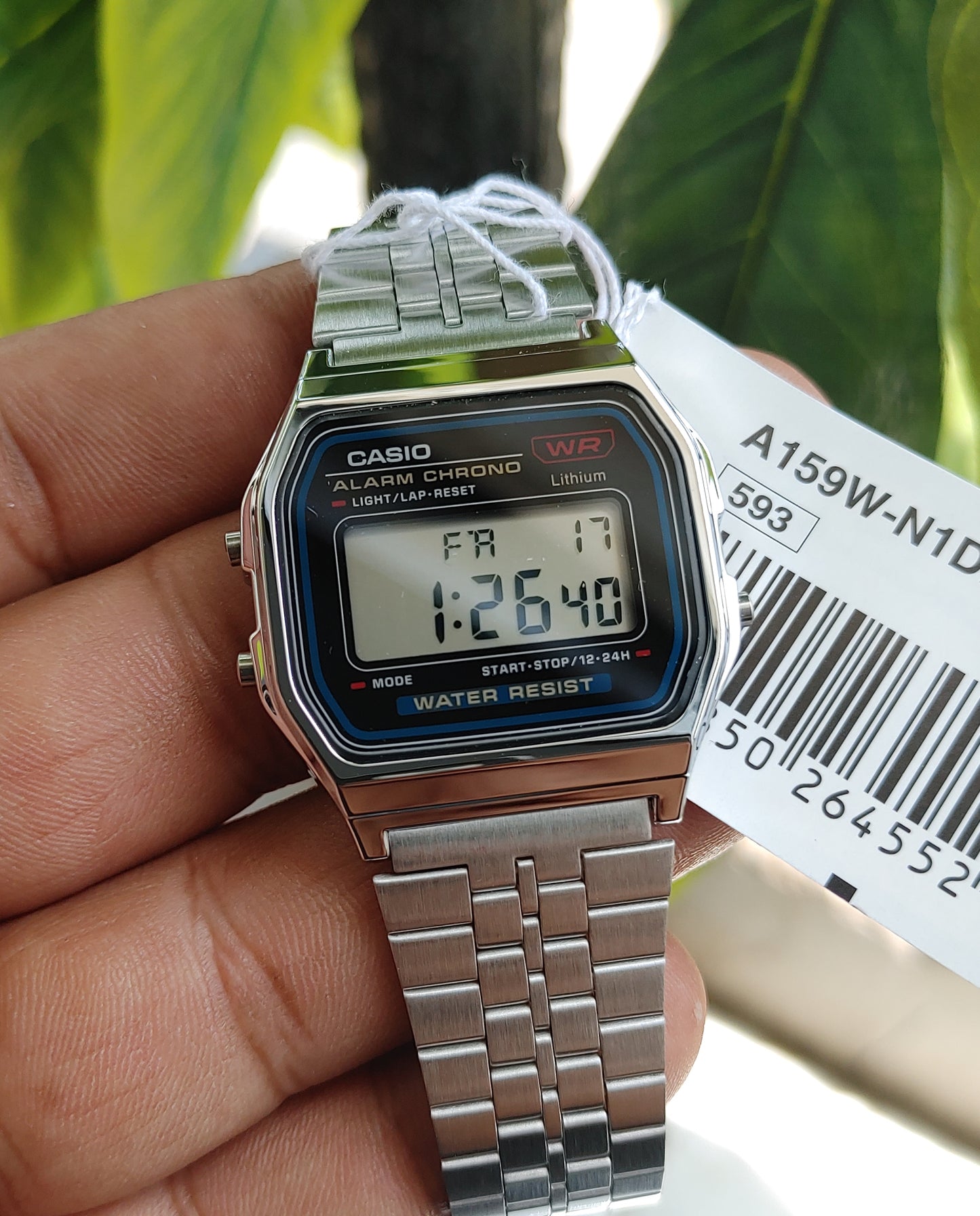 Casio A159W-N1 Men's Digital Silver Watch – Classic Bracelet Style with Quartz Movement