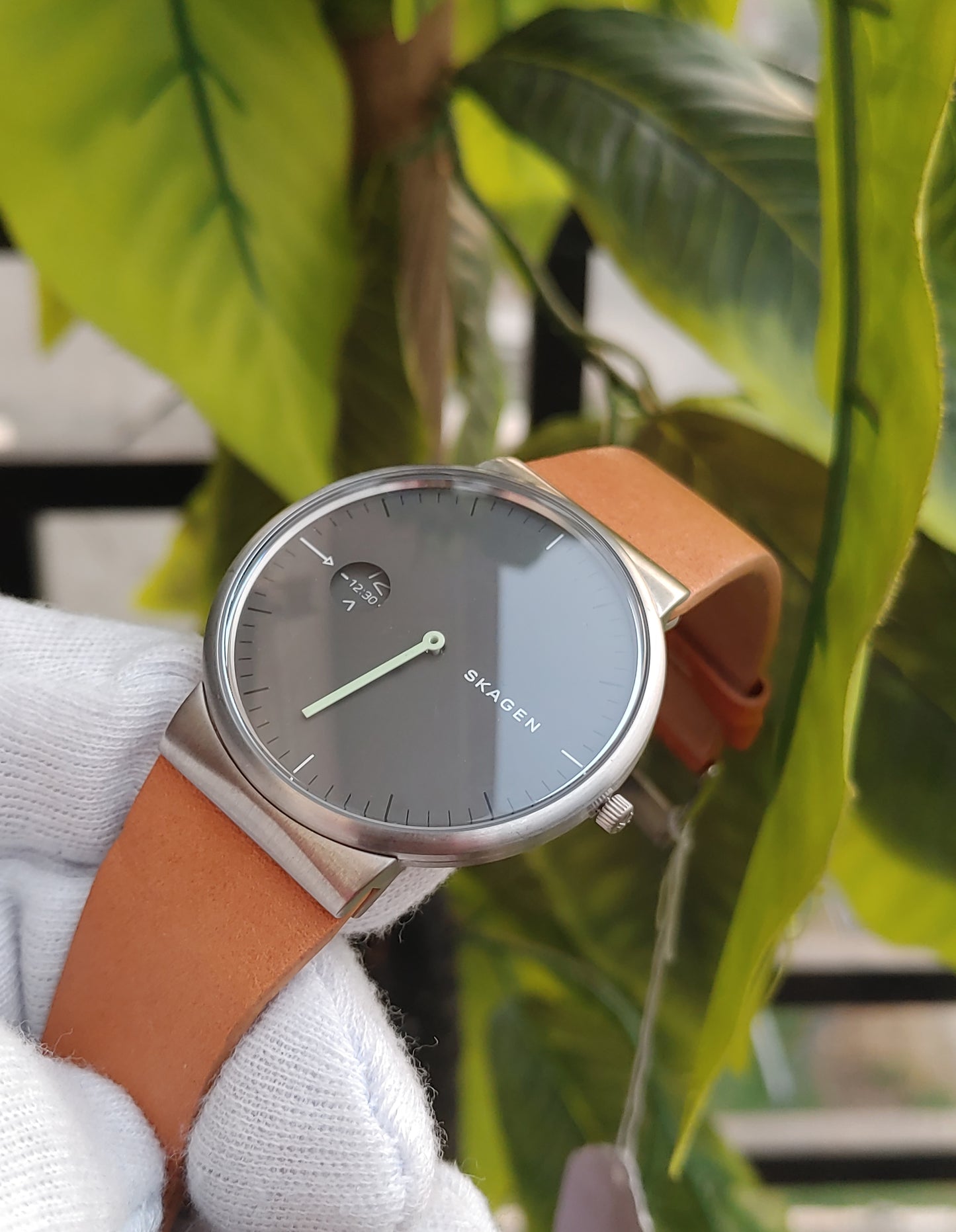 Skagen Ancher Men's Watch – Light Brown Leather Strap, Minimalist Danish Design (Model SKW6194)