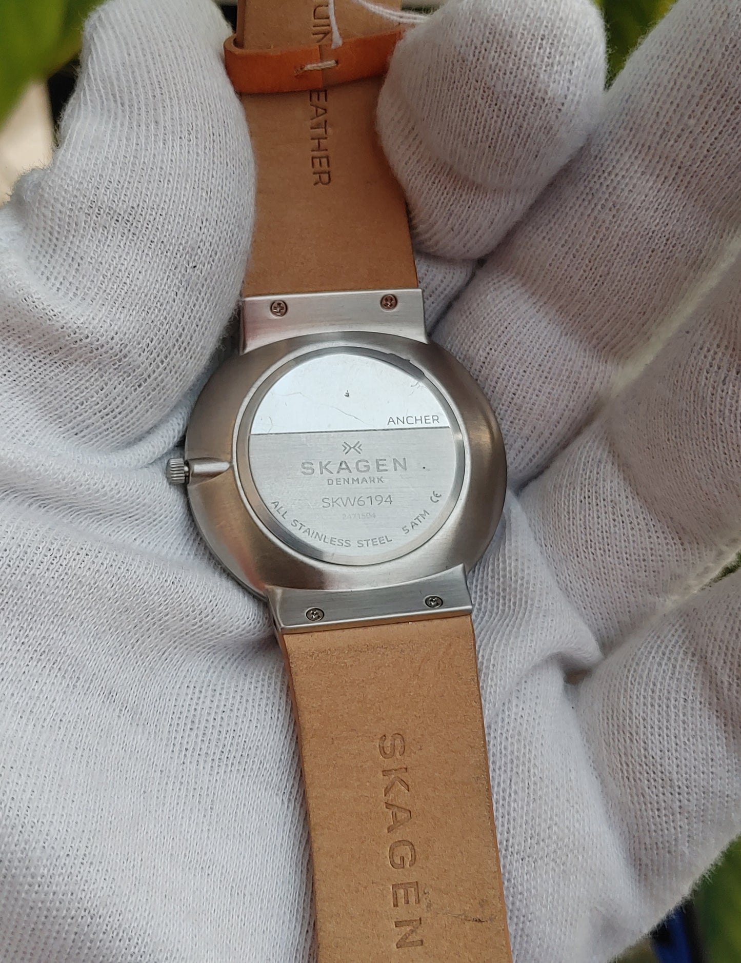 Skagen Ancher Men's Watch – Light Brown Leather Strap, Minimalist Danish Design (Model SKW6194)