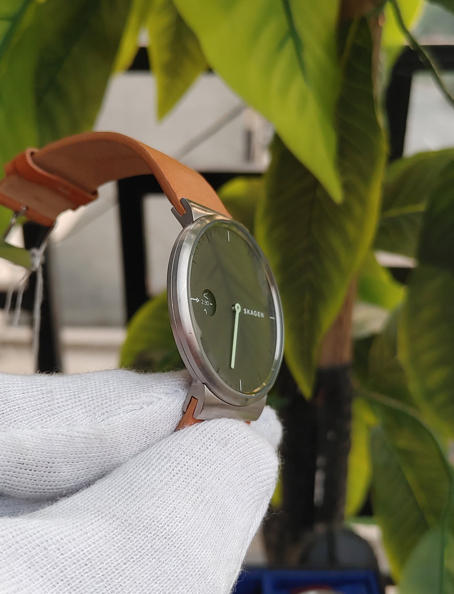 Skagen Ancher Men's Watch – Light Brown Leather Strap, Minimalist Danish Design (Model SKW6194)