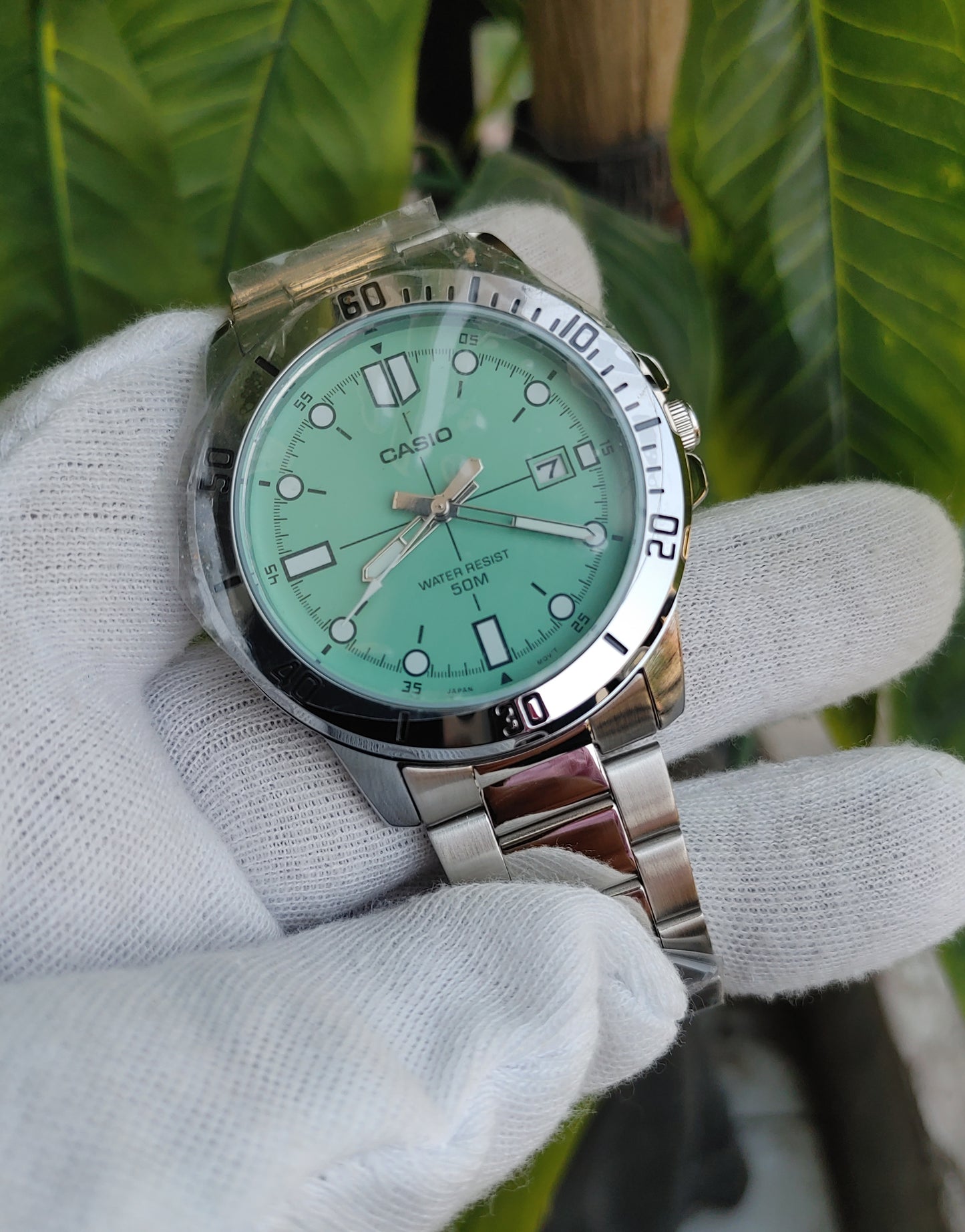 Casio MTP-VD01D-3E1V Men's Classic Stainless Steel Analog Watch – Sea Green Dial