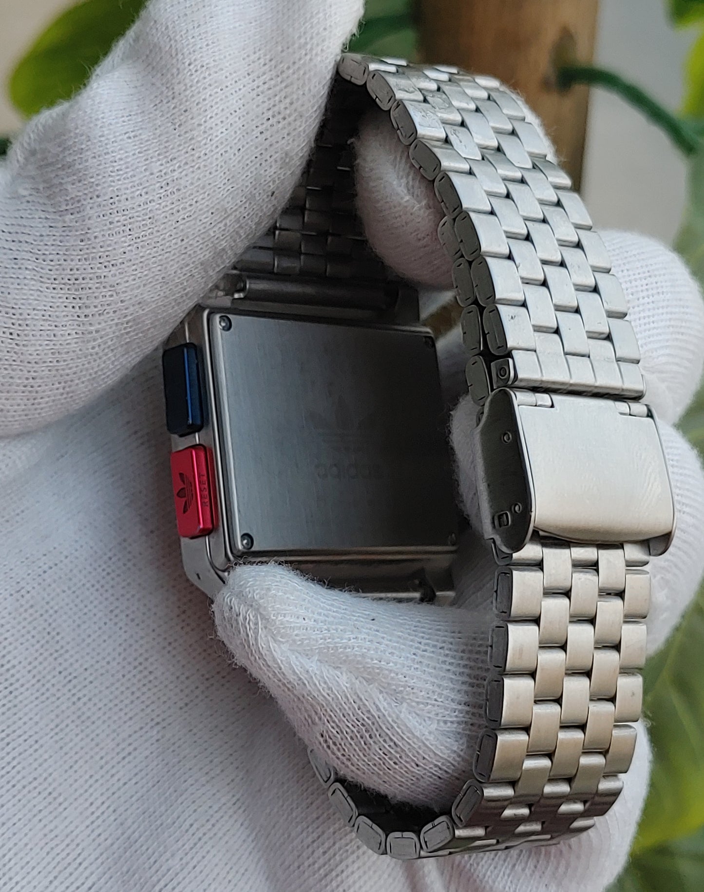 Adidas Men’s Digital Silver Stainless Steel Black Dial 38mm Watch Z012924