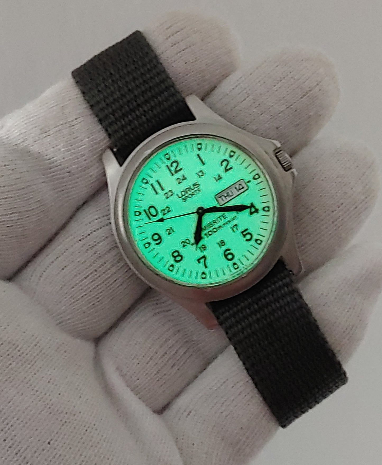 Seiko Lorus Sports Lumibrite Railway Time VX33-X068 Men’s Military Watch