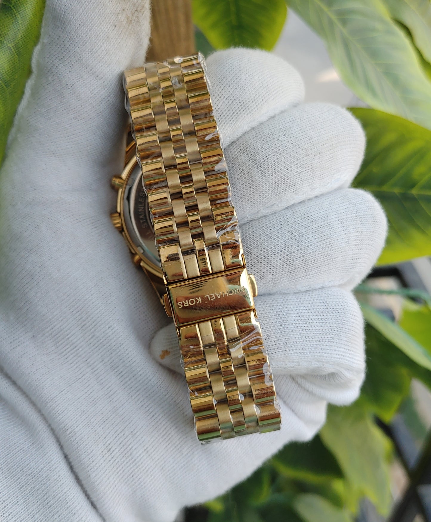 Michael Kors MK8281 Men's Lexington Chronograph Watch – Gold-Tone Stainless Steel with Champagne Dial, 45mm