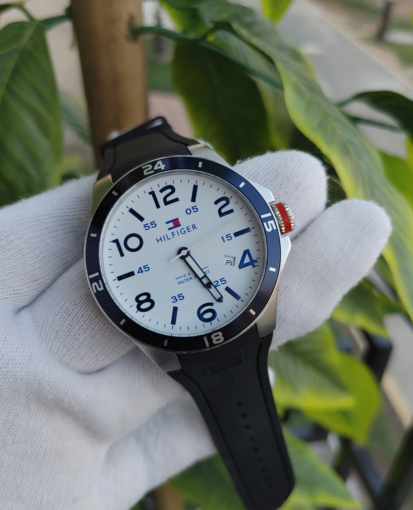 Tommy Hilfiger Black Silicon Strap Men's Sports Watch