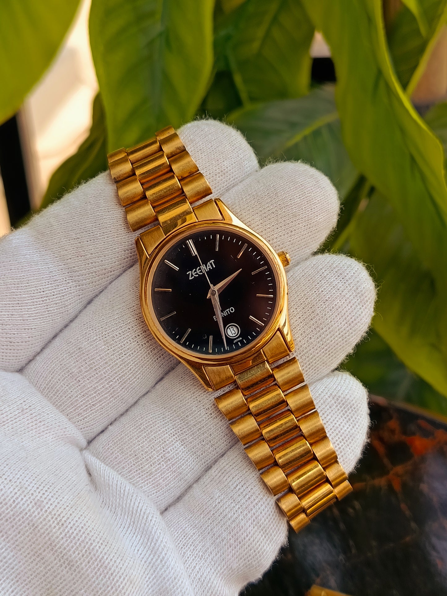 Zeenat By Bonito Vintage Black Dial Men's Watch