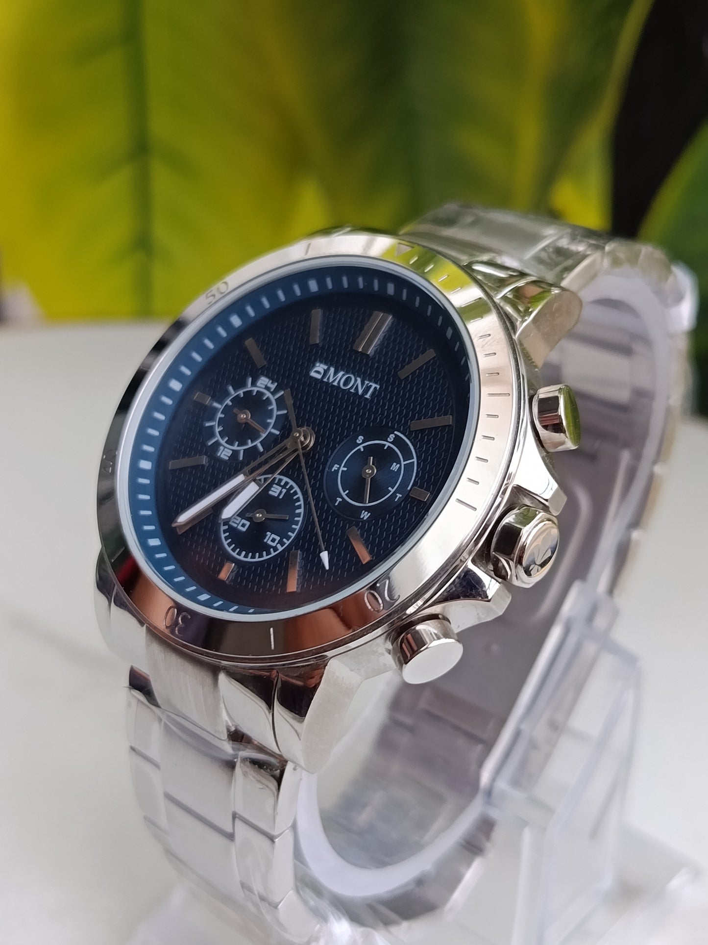 Di Mont France Blue Dial Stainless Steel Men's Watch